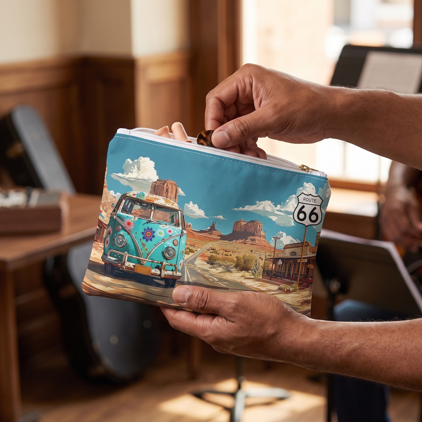 Route 66 Adventure Accessory Pouch - Cruise into Nostalgia with Every Adventure! Available in 2 sizes.