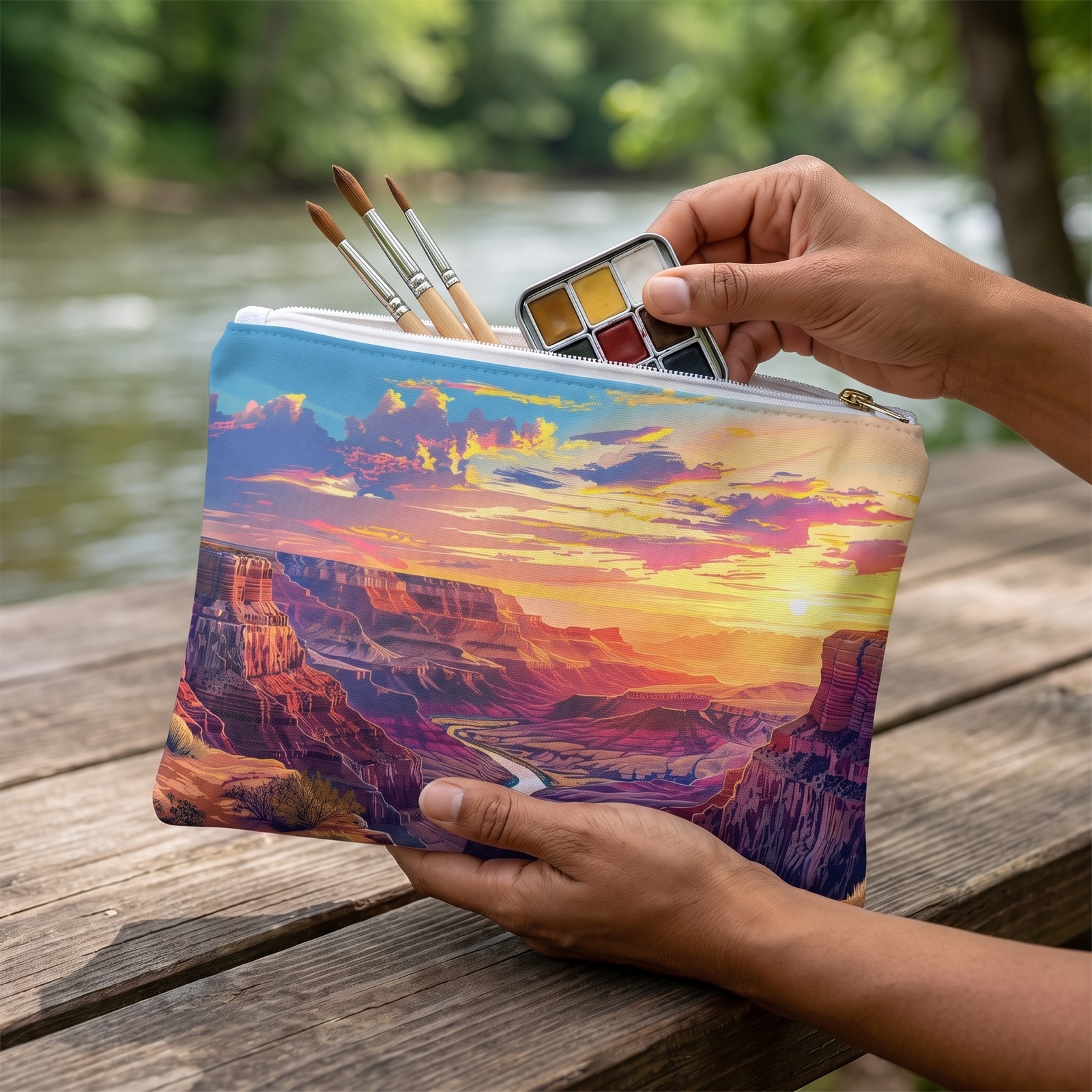 Golden Grand Canyon Glow Accessory Pouch - Carry the Golden Glow of the Grand Canyon With You! Available in 2 sizes.