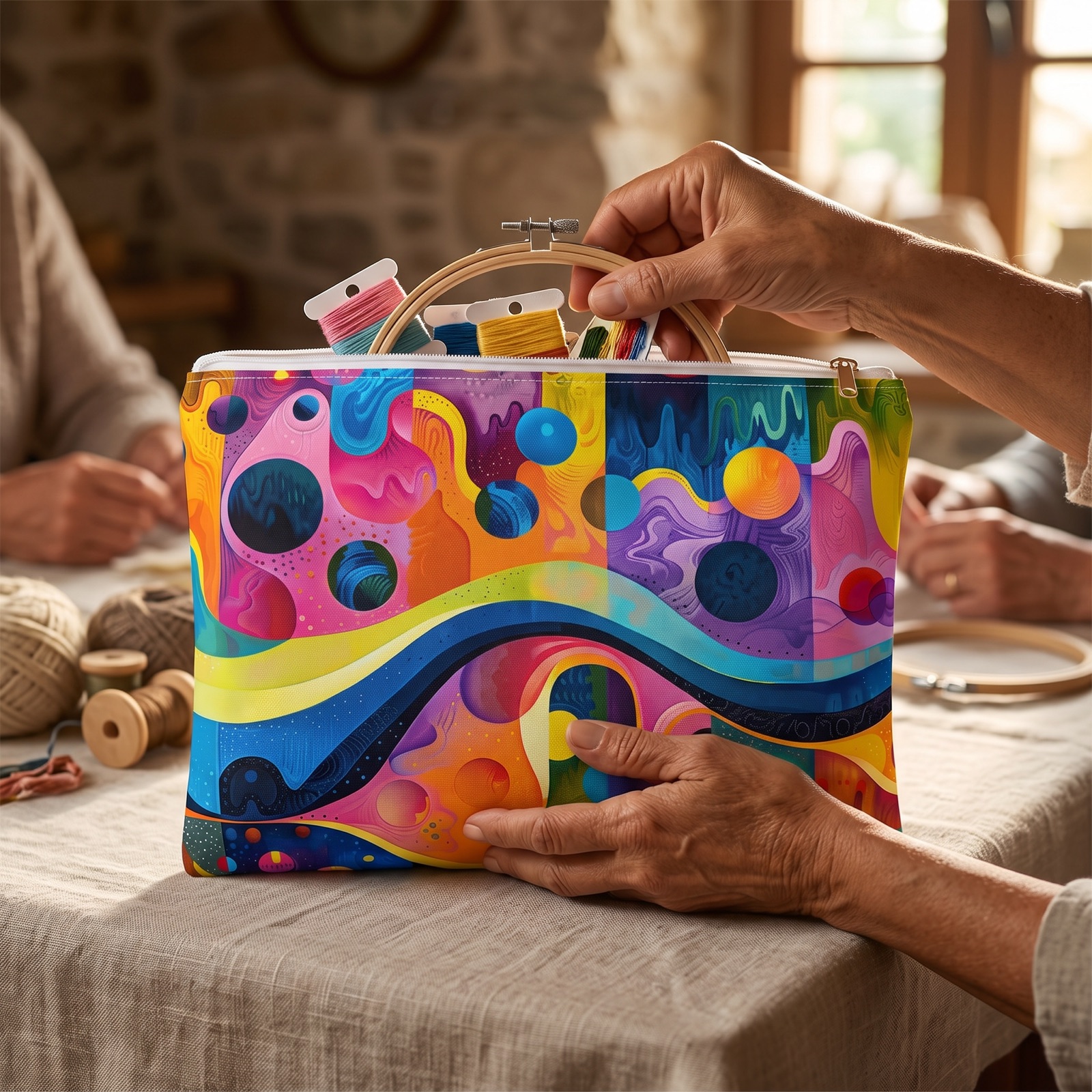 Color Wave Accessory Pouch - Carry Colorful Energy Wherevever You Go! Available in 2 sizes.