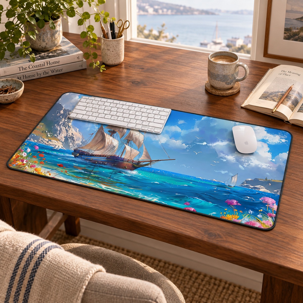 Sail Away into History Desk Mat (Desk Pad) - Navigate Your Day with Old-World Charm! Available in 3 sizes.