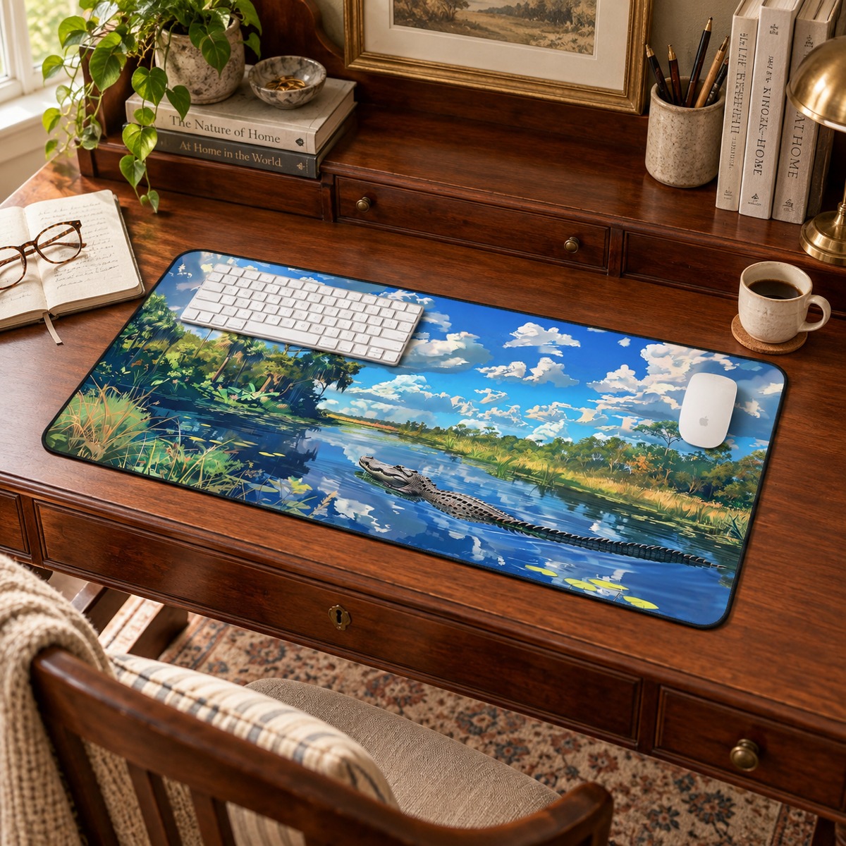 Everglades Encounter Desk Mat (Desk Pad) - Navigate Your Workday in Wild Style! Available in 3 sizes.
