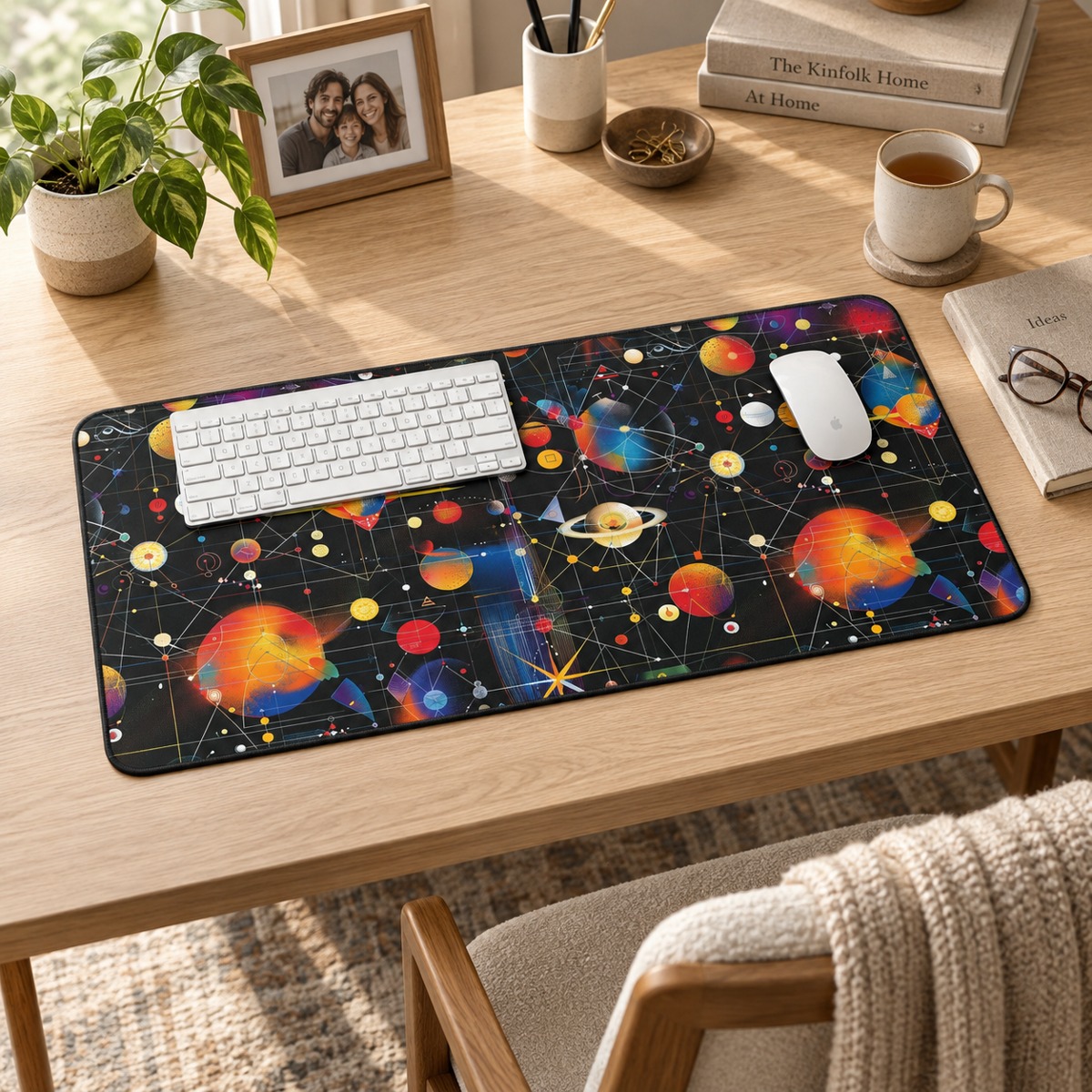 Galactic Space Grid Desk Mat (Desk Pad) - Navigate the Cosmos from your Desk! Available in 3 sizes.