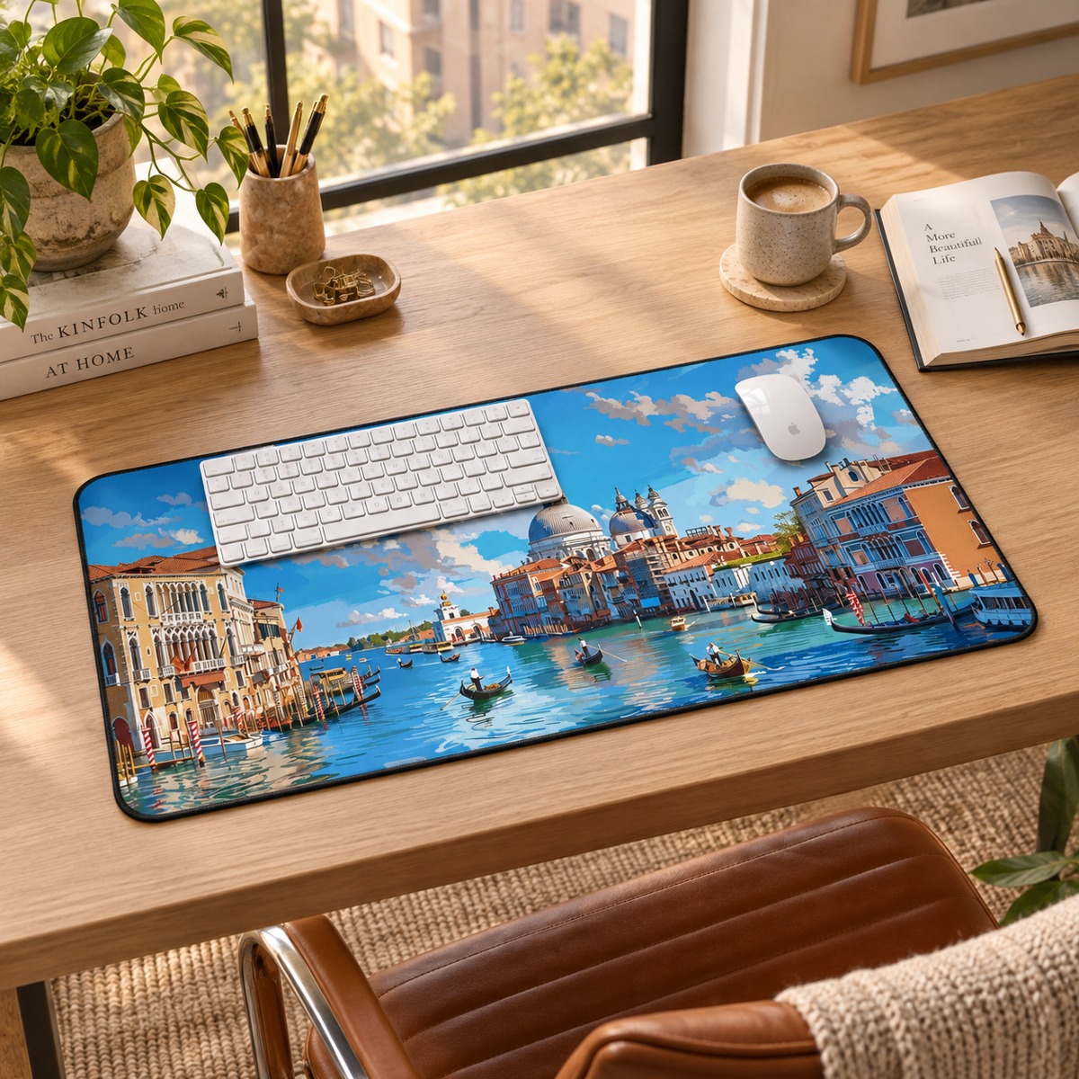 Venetian Grand Canal Desk Mat (Desk Pad) - Glide Through Your Workday with Venetian Elegance! Available in 3 sizes.