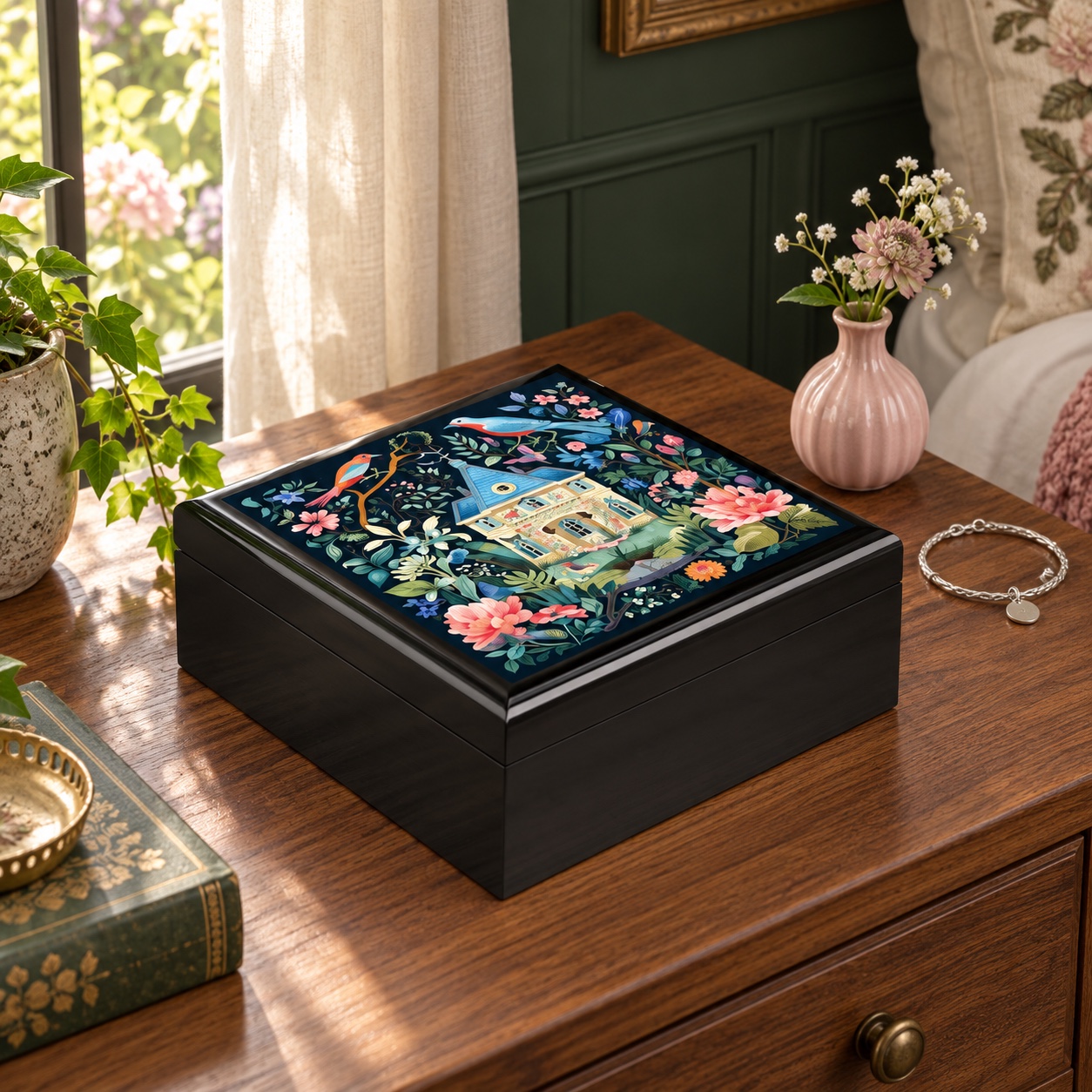 Magical Garden Fairytale Cottage Jewelry Box - Enchant Your Treasures with Fairytale Whimsy!