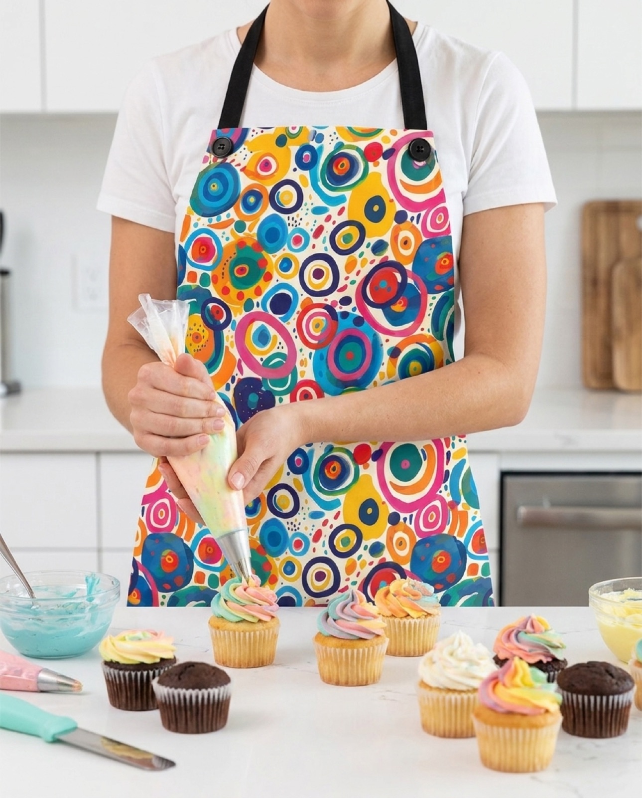 Pop Art Swirls Adult Apron - Swirl into Fun with Every Dish!