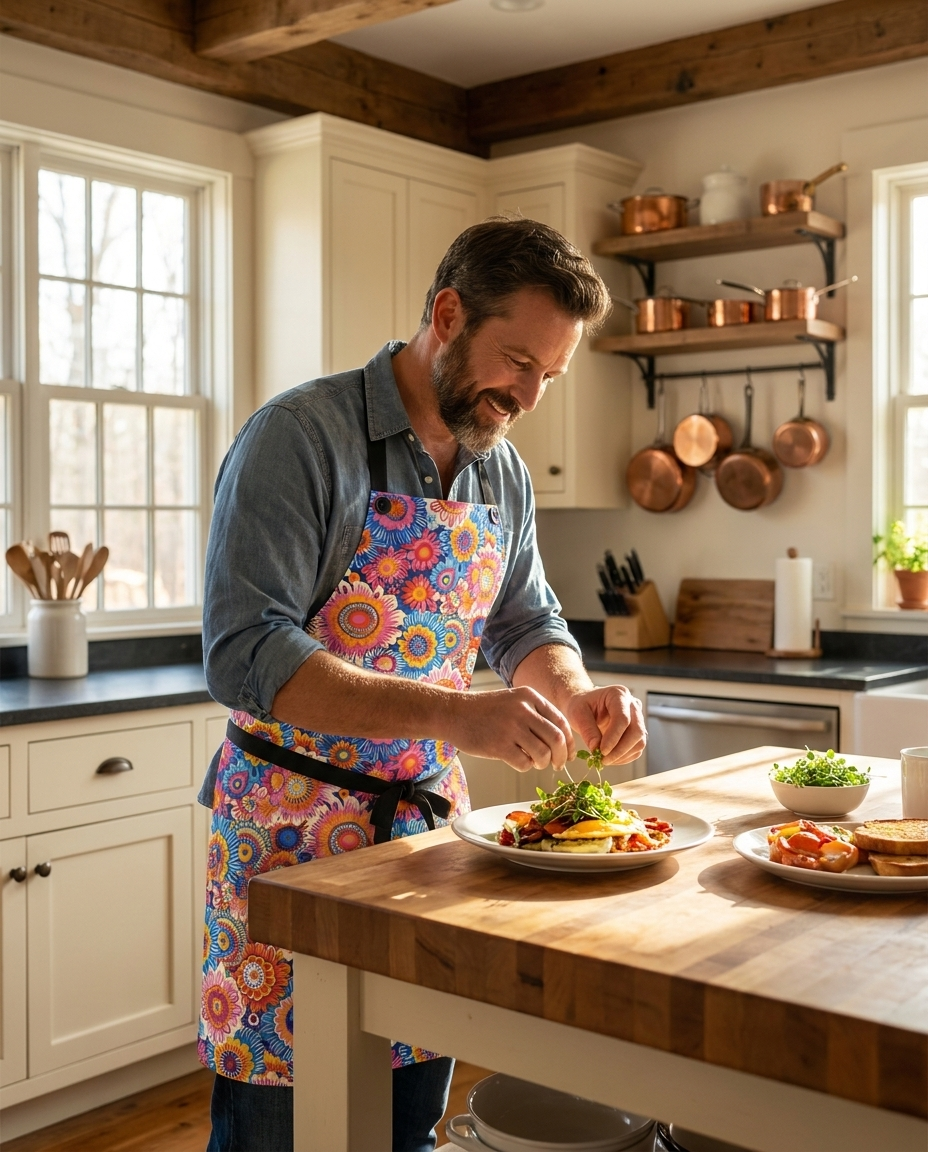 Crayon Blossom Whimsy Adult Apron - Add a Splash of Whimsy to Your Culinary Adventures!