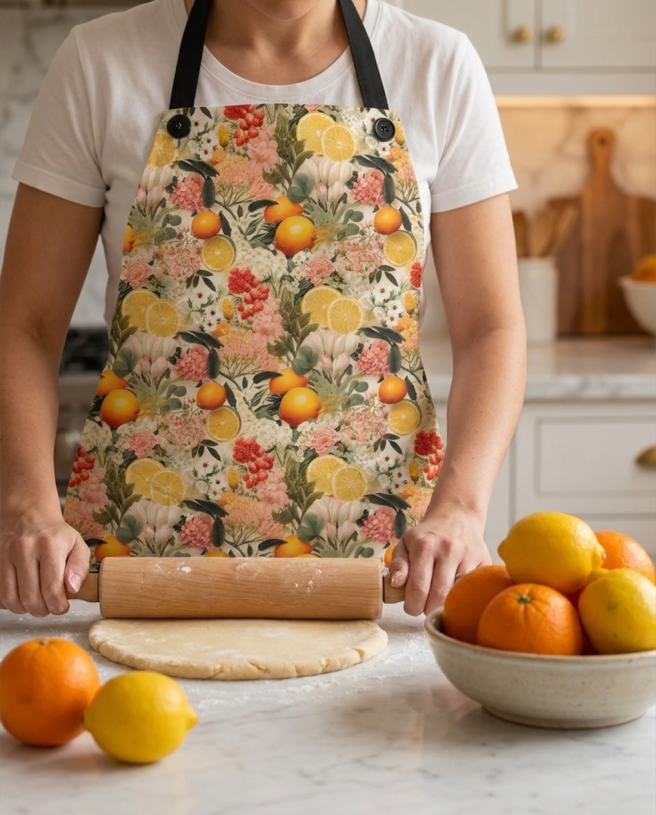 Old World Citrus Delight Adult Apron - Squeeze the Day with Style - Old World Citrus Delight Apron!