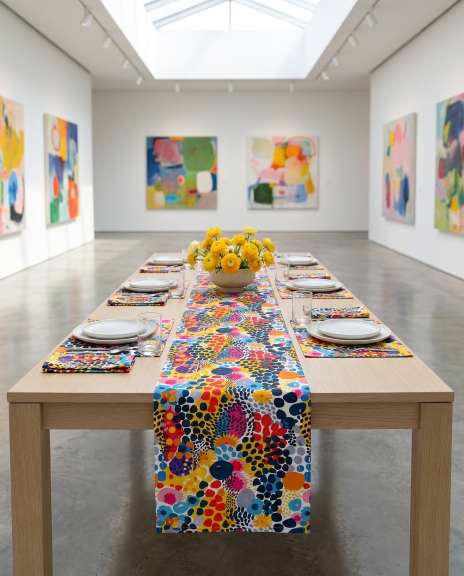 ColorSplash Pop Table Runner - Celebrate Every Meal with a Splash of Color! Available in 2 sizes.