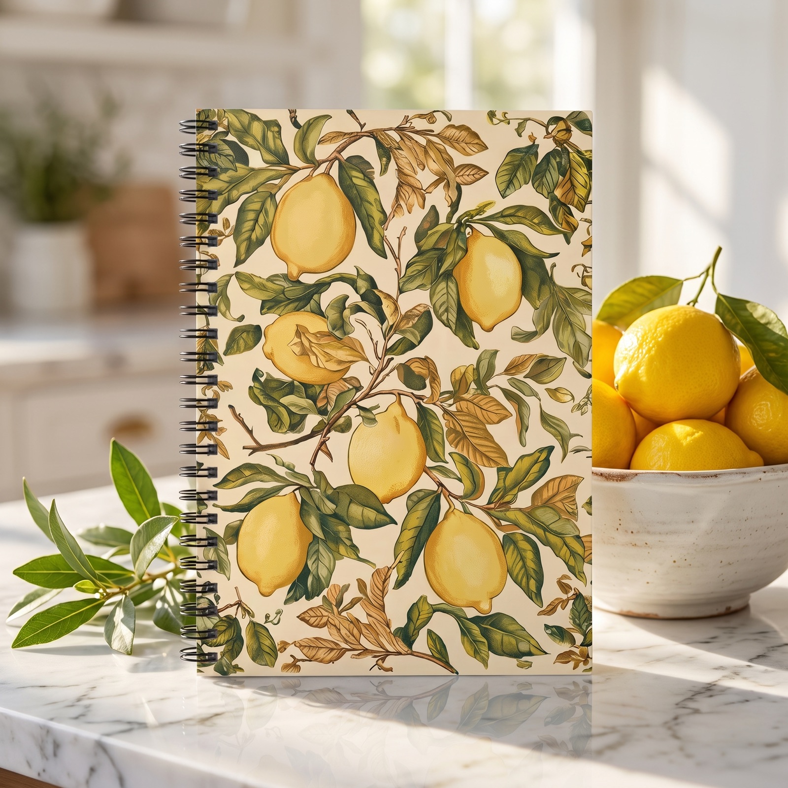 Botanical Lemons Chic Spiral Notebook Spiral Notebook — view 1
