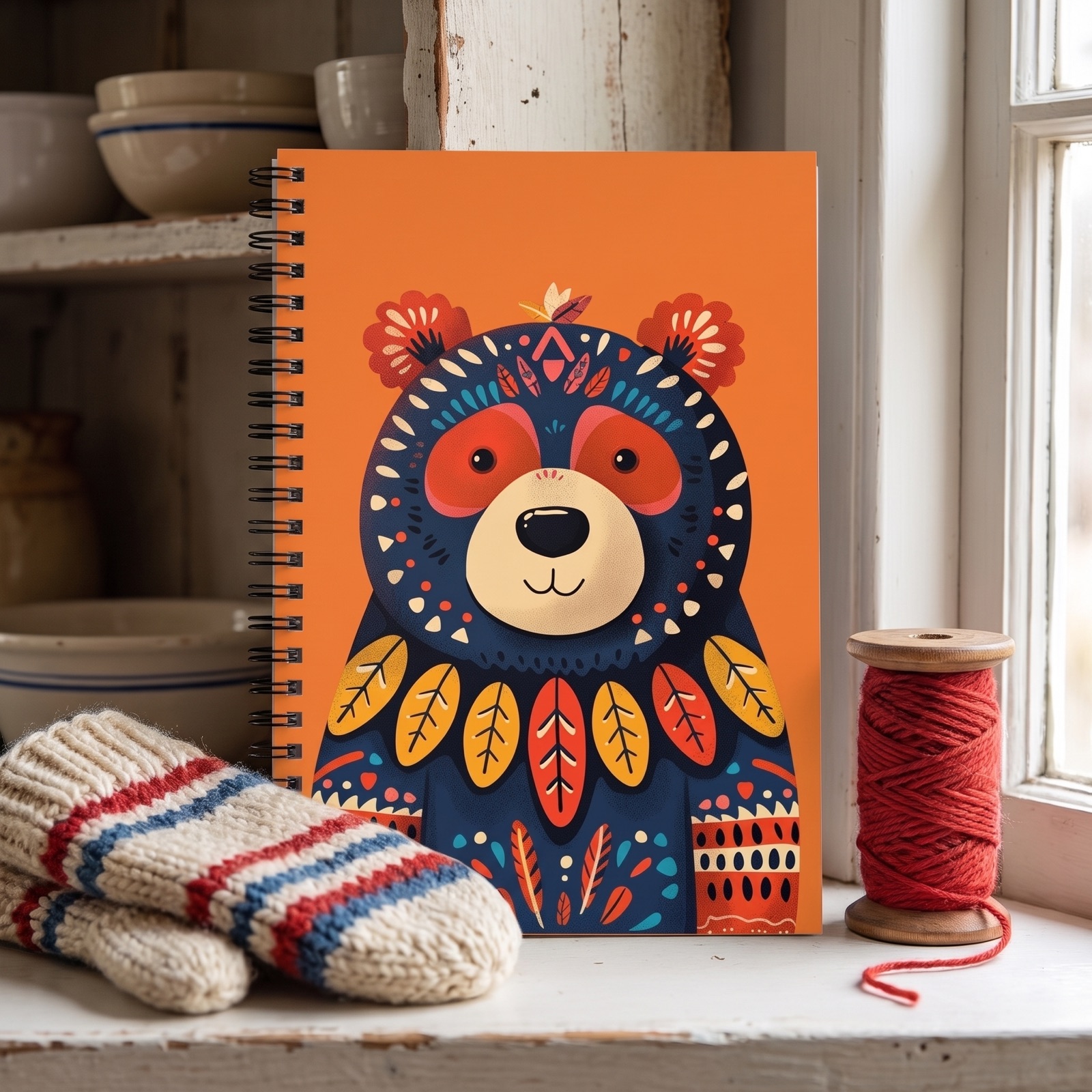 Mamma Bear Chic Spiral Notebook - Ruled Line - Mamma Bear Knows All! From our Bear Family Collection.
