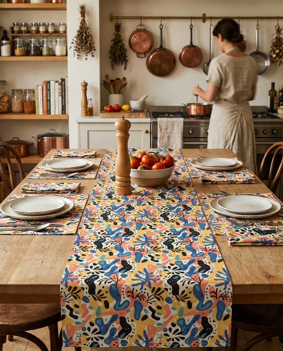 Spice of Life Table Runner - Cotton Twill - Available in 2 sizes: 16" x 72" and 16" x 90".