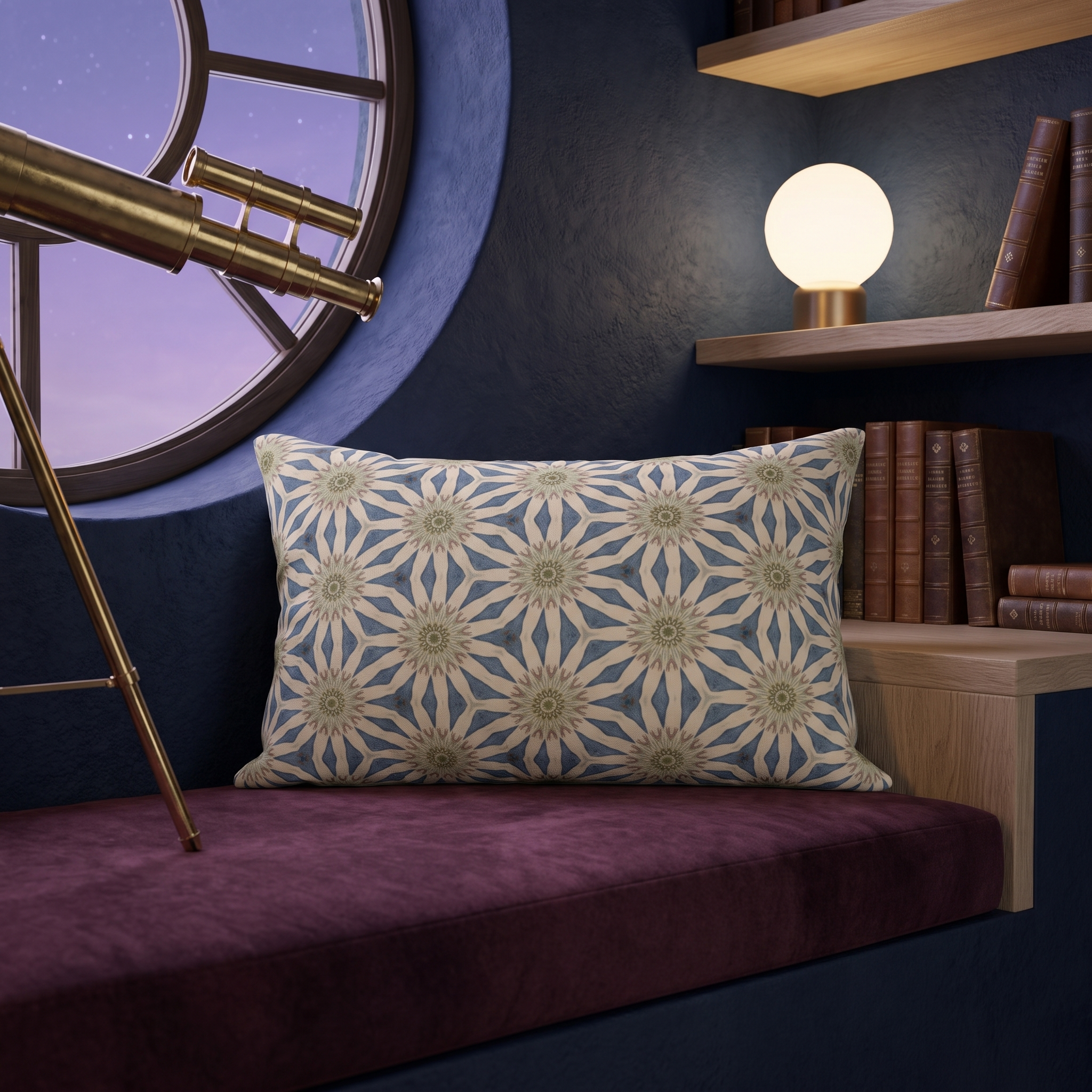 Celestial Harmony Lumbar Pillow - Spun Polyester - 20" x 14" - The Square Throw Pillow's Matching Mate.