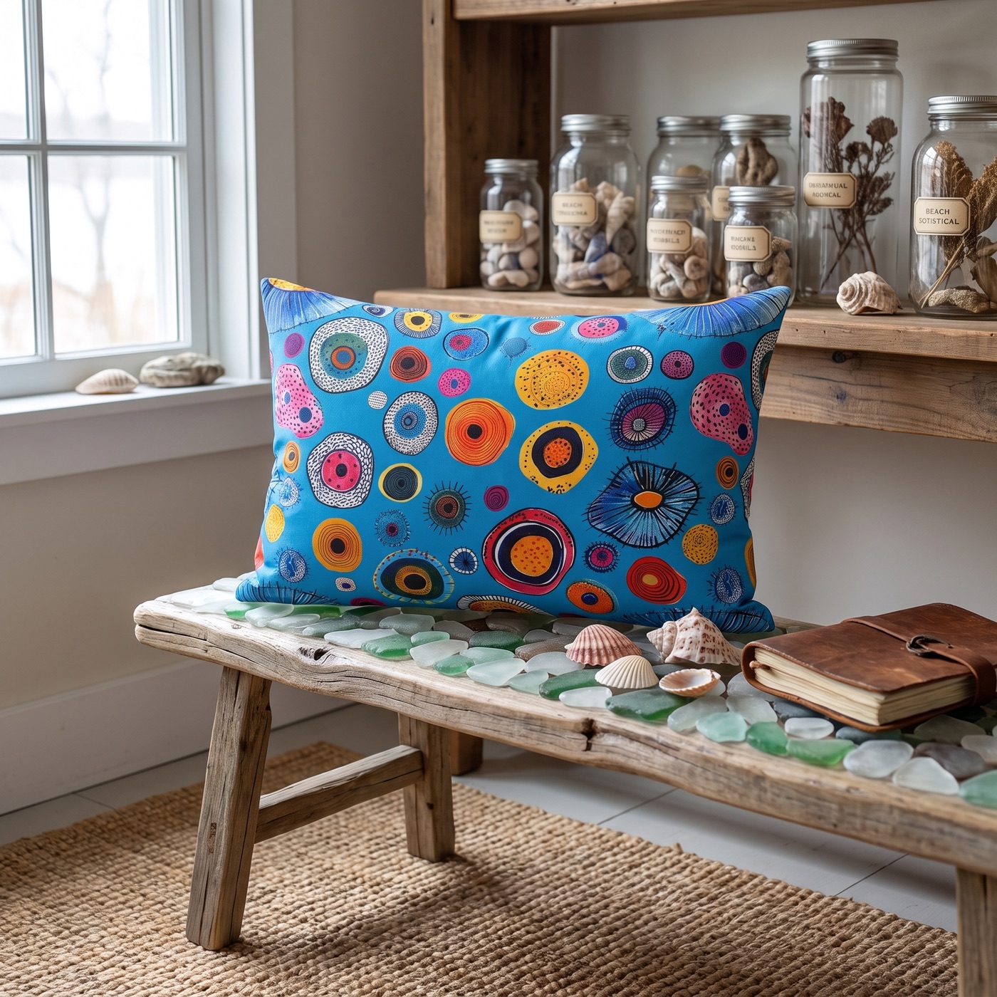 Primordial Sea Life Lumbar Pillow — Indoor Lumbar Pillow