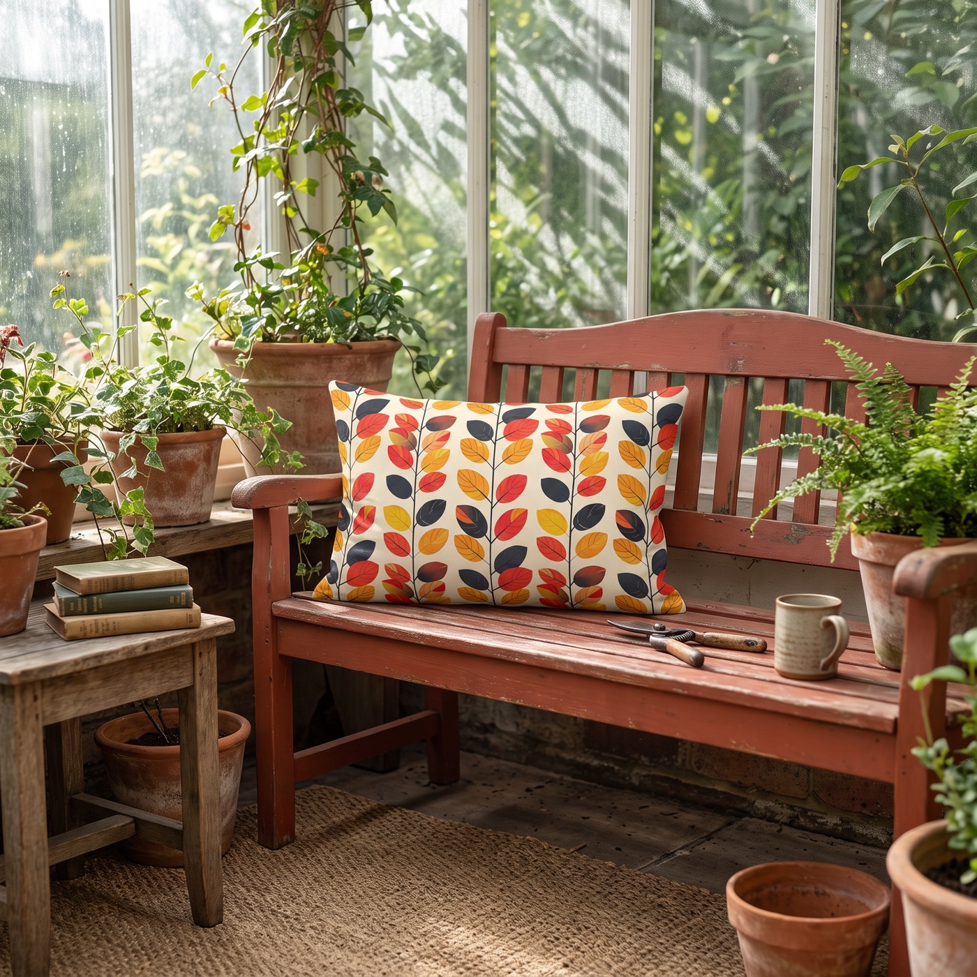 Retro Vines Lumbar Pillow — Indoor Lumbar Pillow