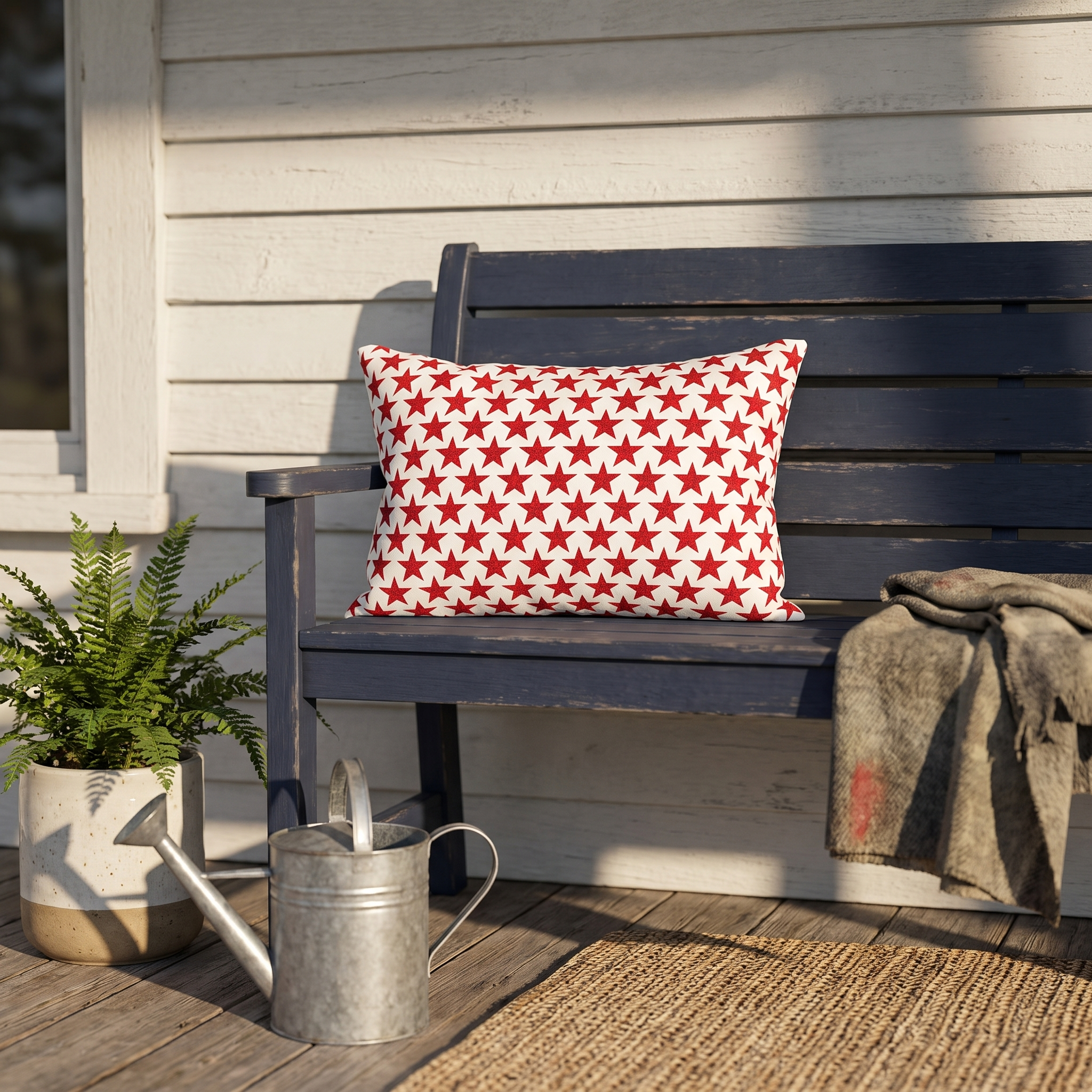 Star-Spangled Sparkle Lumbar Pillow - Spun Polyester - 20" x 14" - The Square Throw Pillow's Matching Mate.