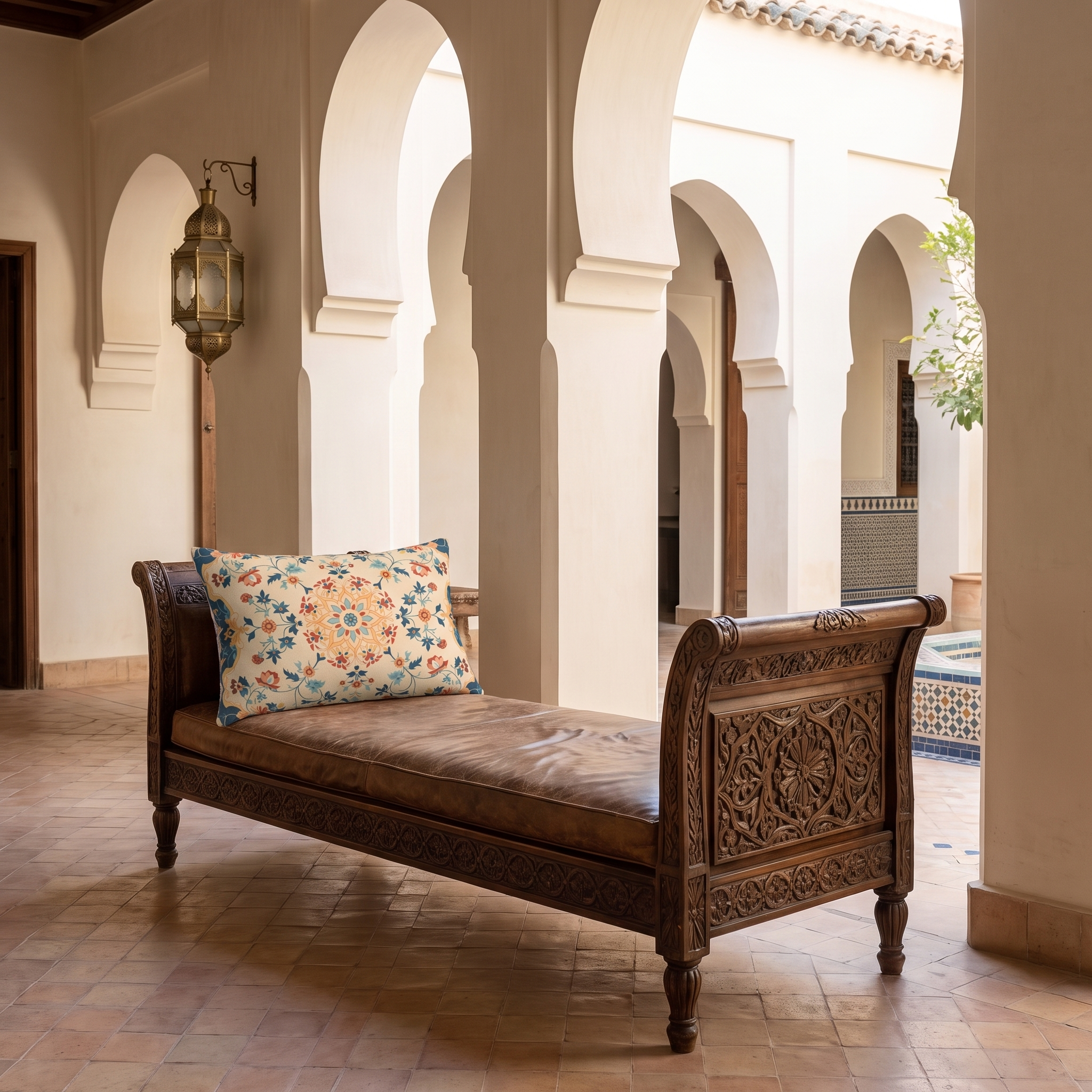 Alhambra Garden Lumbar Pillow - Spun Polyester - 20" x 14" - The Square Throw Pillow's Matching Mate.