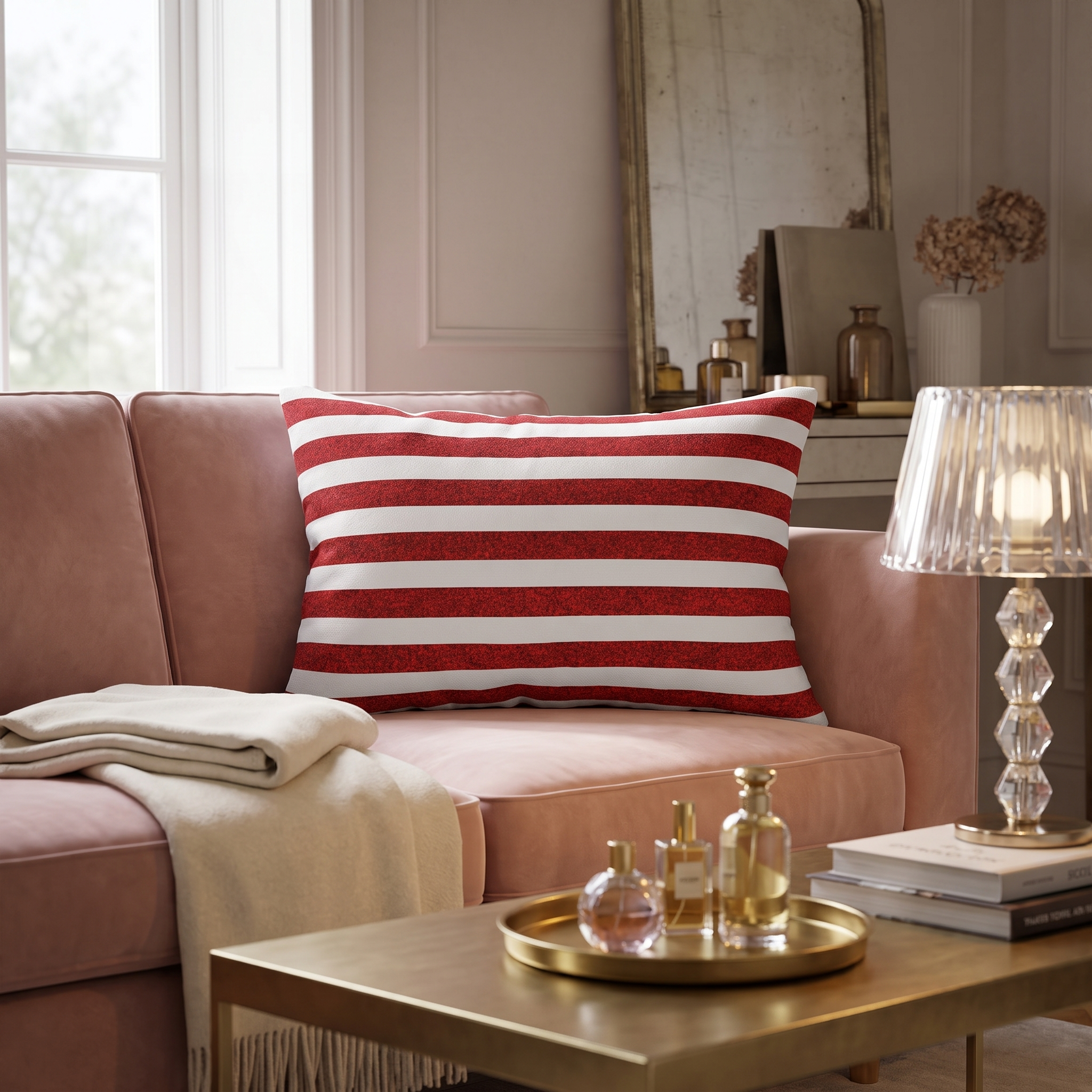 Sparkle Stripes Lumbar Pillow - Spun Polyester - Double-Sided Print - Concealed Zipper - 20" x 14"