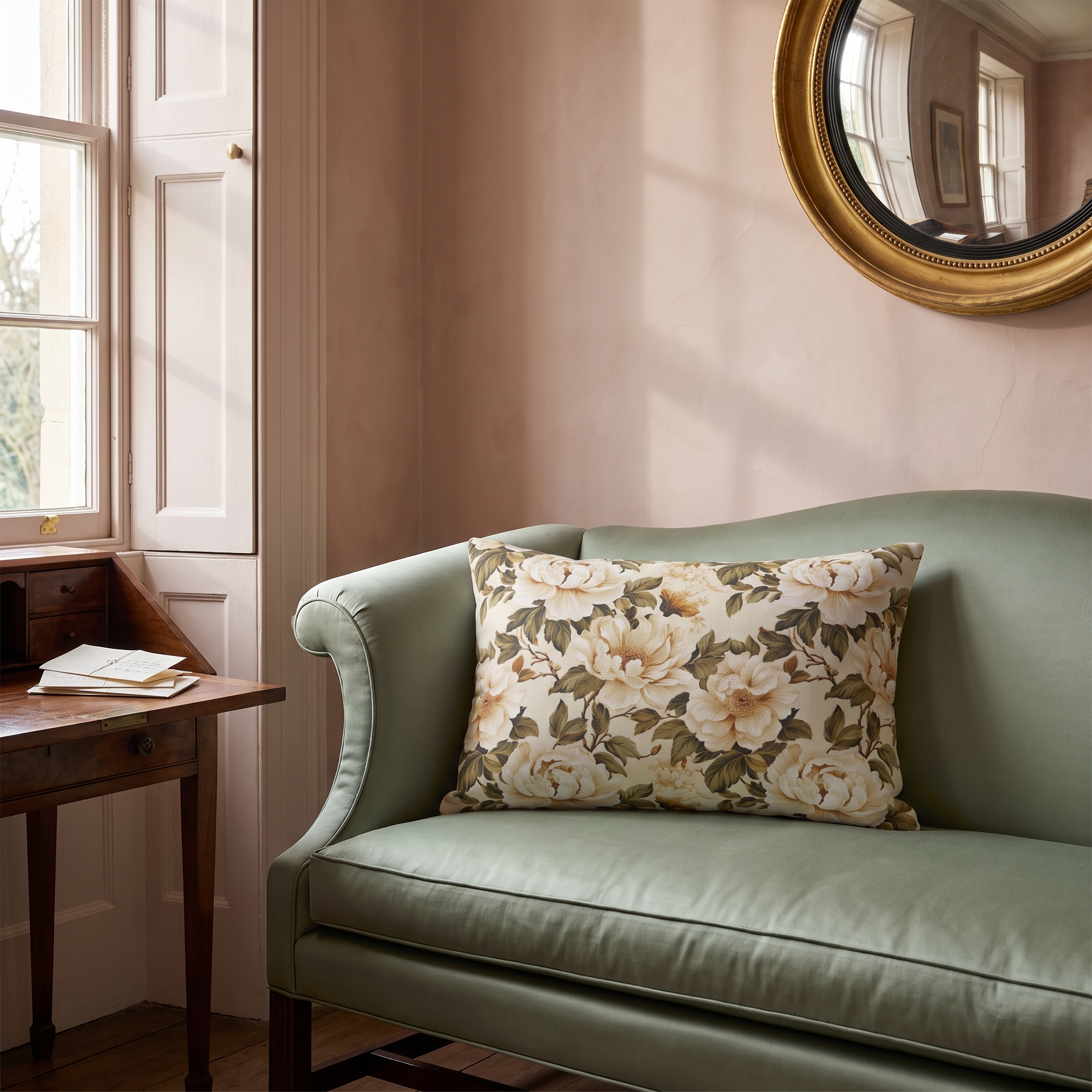 Austen Blooms Lumbar Pillow - Spun Polyester - Double-Sided Print - Concealed Zipper - Lumbar size: 20" x 14"