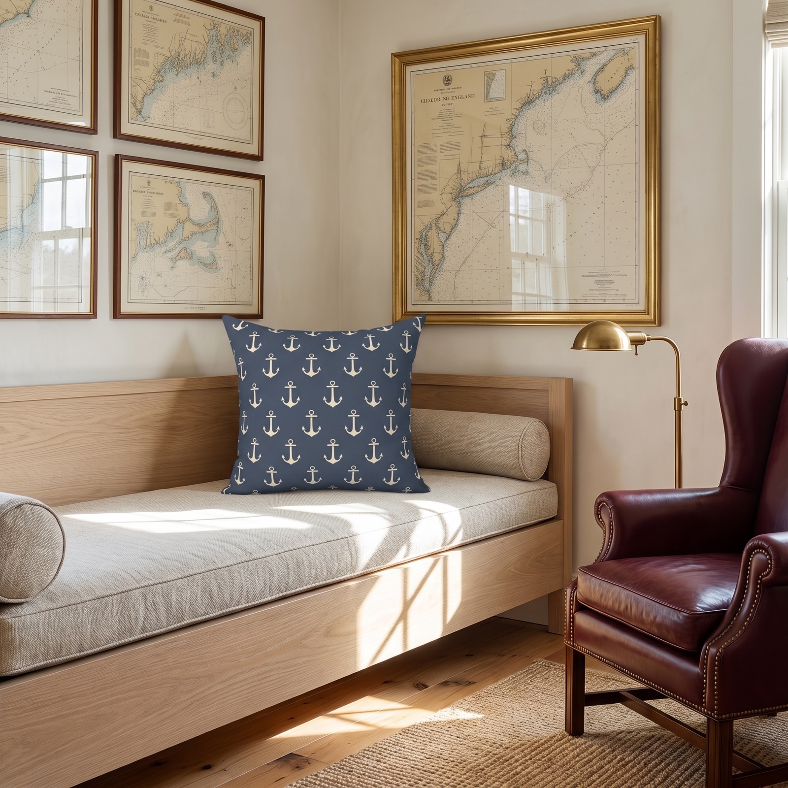 Anchors Aweigh! Square Throw Pillow - Spun Polyester - Double-Sided Print - Concealed Zipper - Available in 4 sizes.