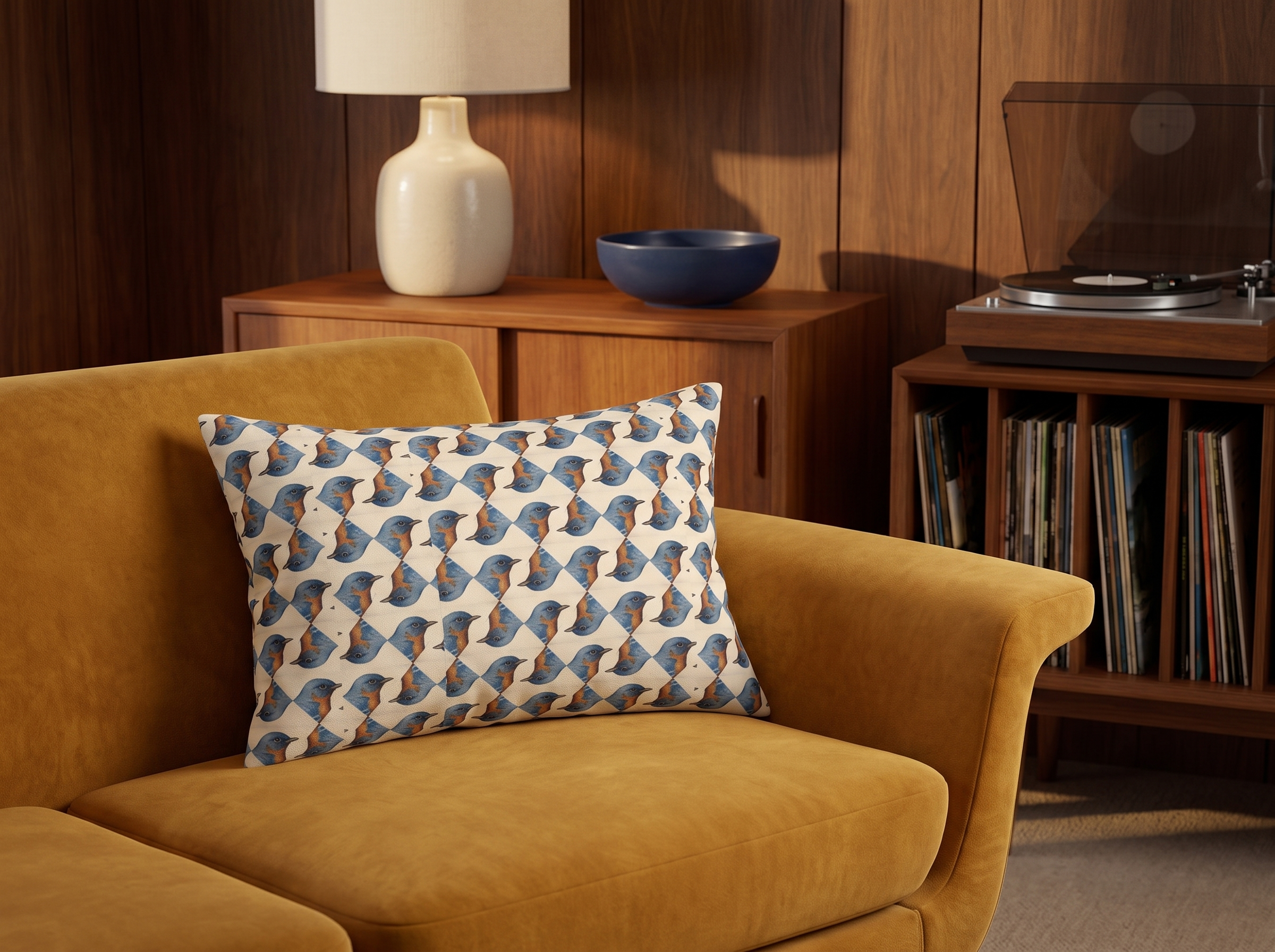 Bird Lover Lumbar Pillow - Spun Polyester - Double-Sided Print - Concealed Zipper - 20 x 14