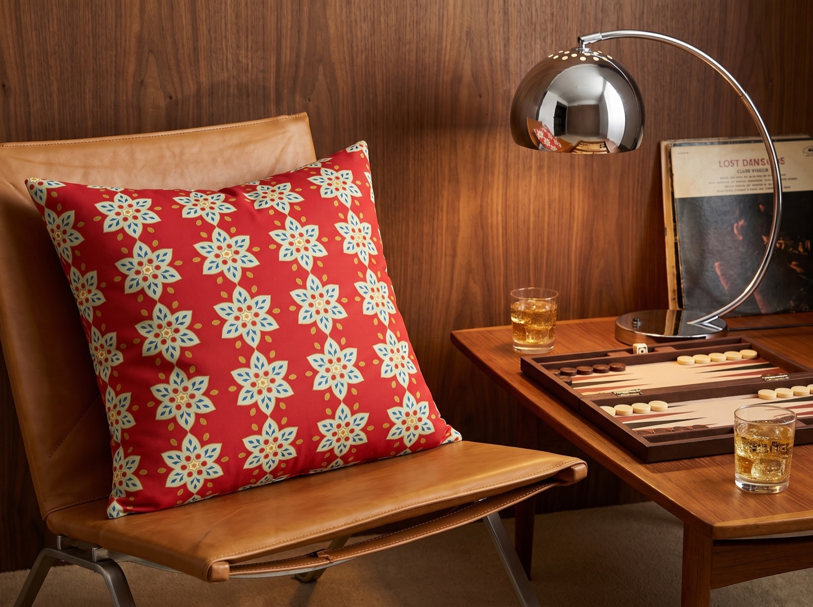 Cranberry Blossom Arabesque Square Throw Pillow - Spun Polyester - Double-Sided Print - Concealed Zipper - Available in 4 sizes.