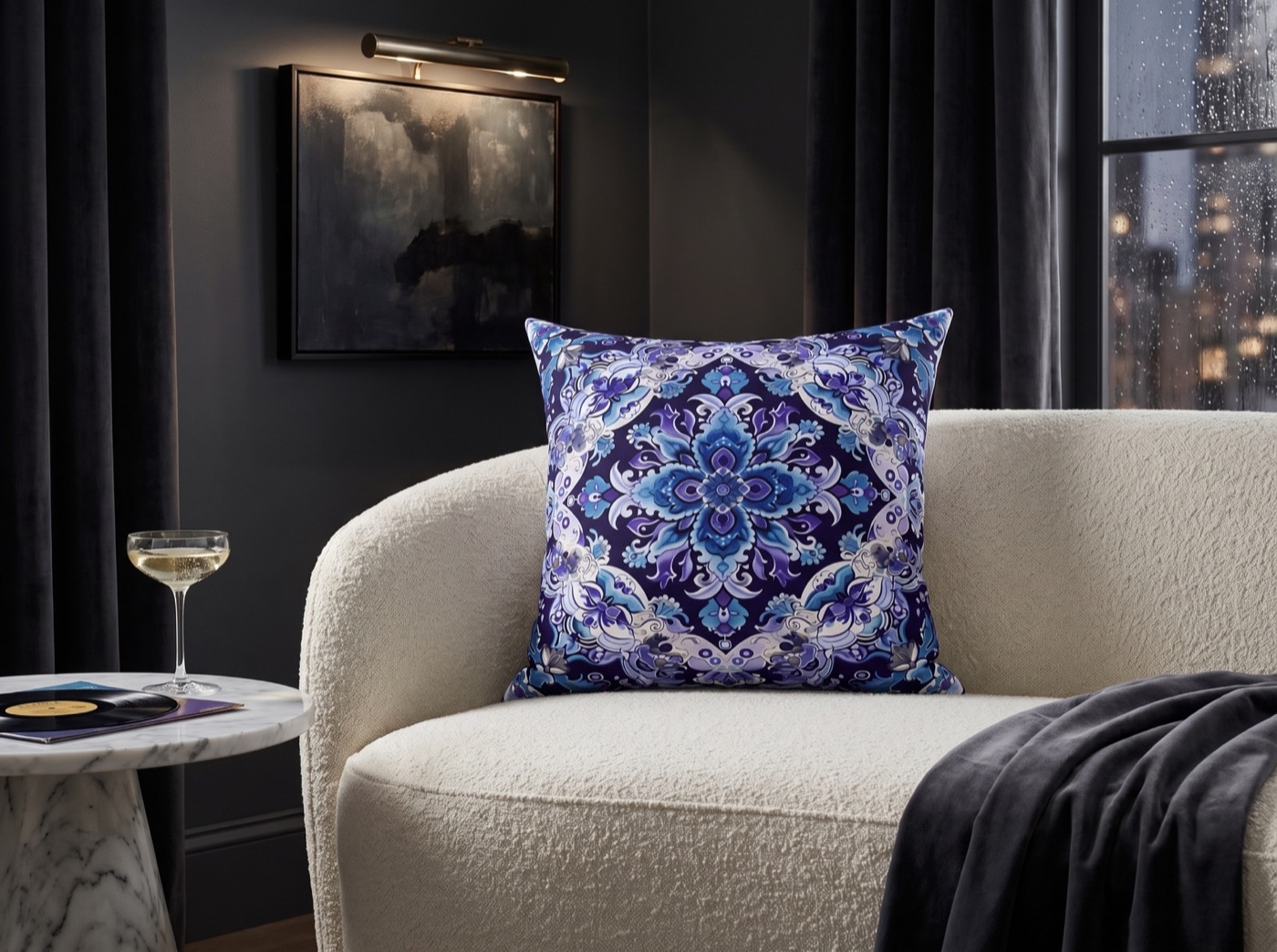Midnight Mosaic Square Throw Pillow — Square Throw Pillow