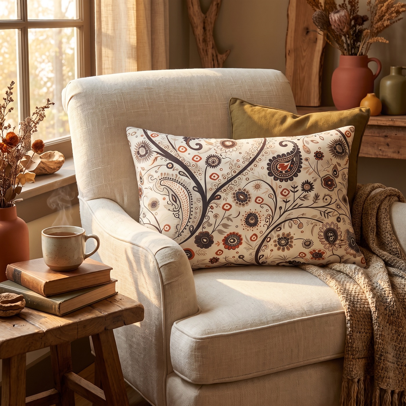 Paisley Breeze Lumbar Pillow — Indoor Lumbar Pillow