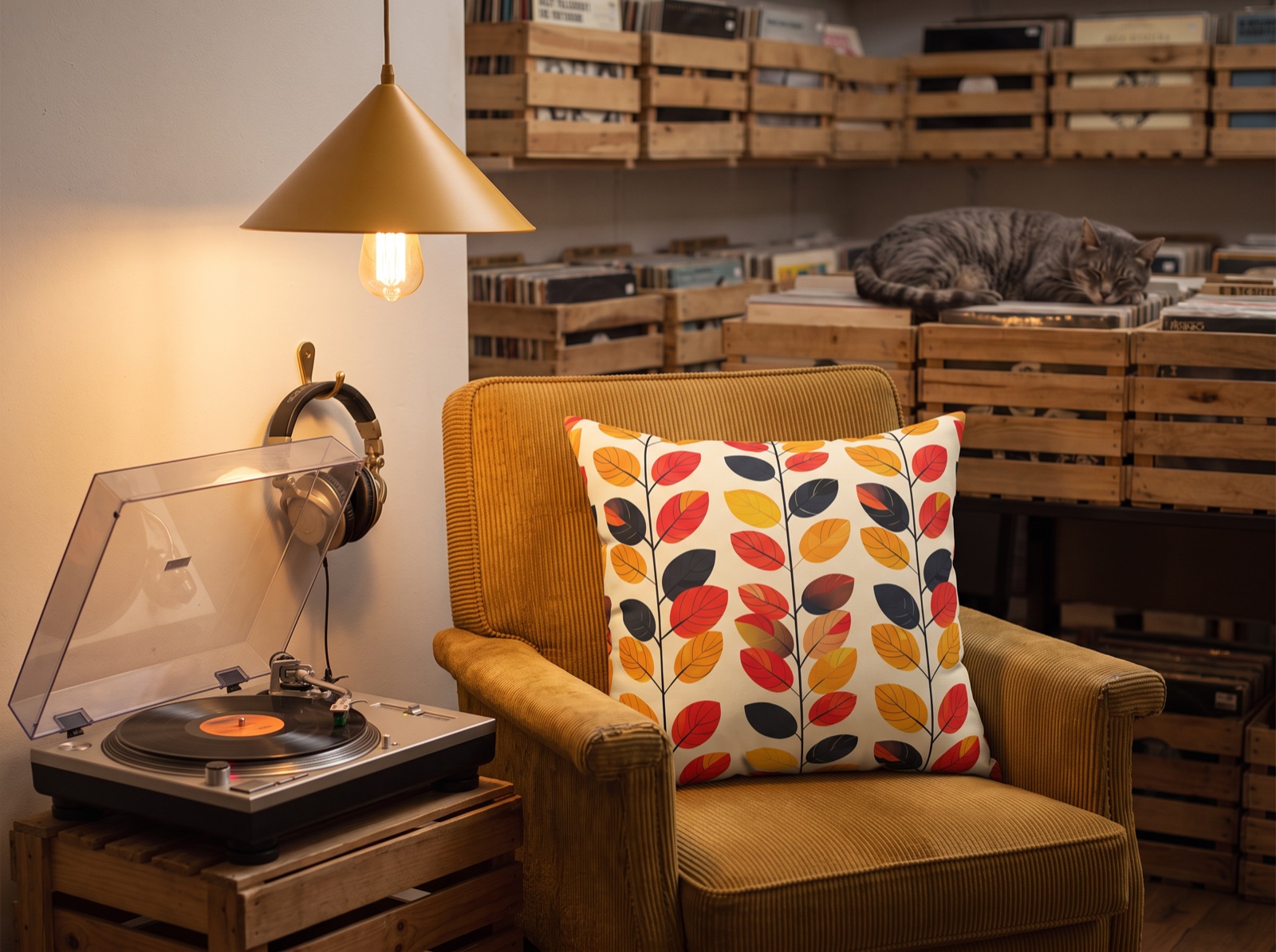 Retro Vines Square Throw Pillow - Spun Polyester - Double-Sided Print - Concealed Zipper - Available in 4 sizes.