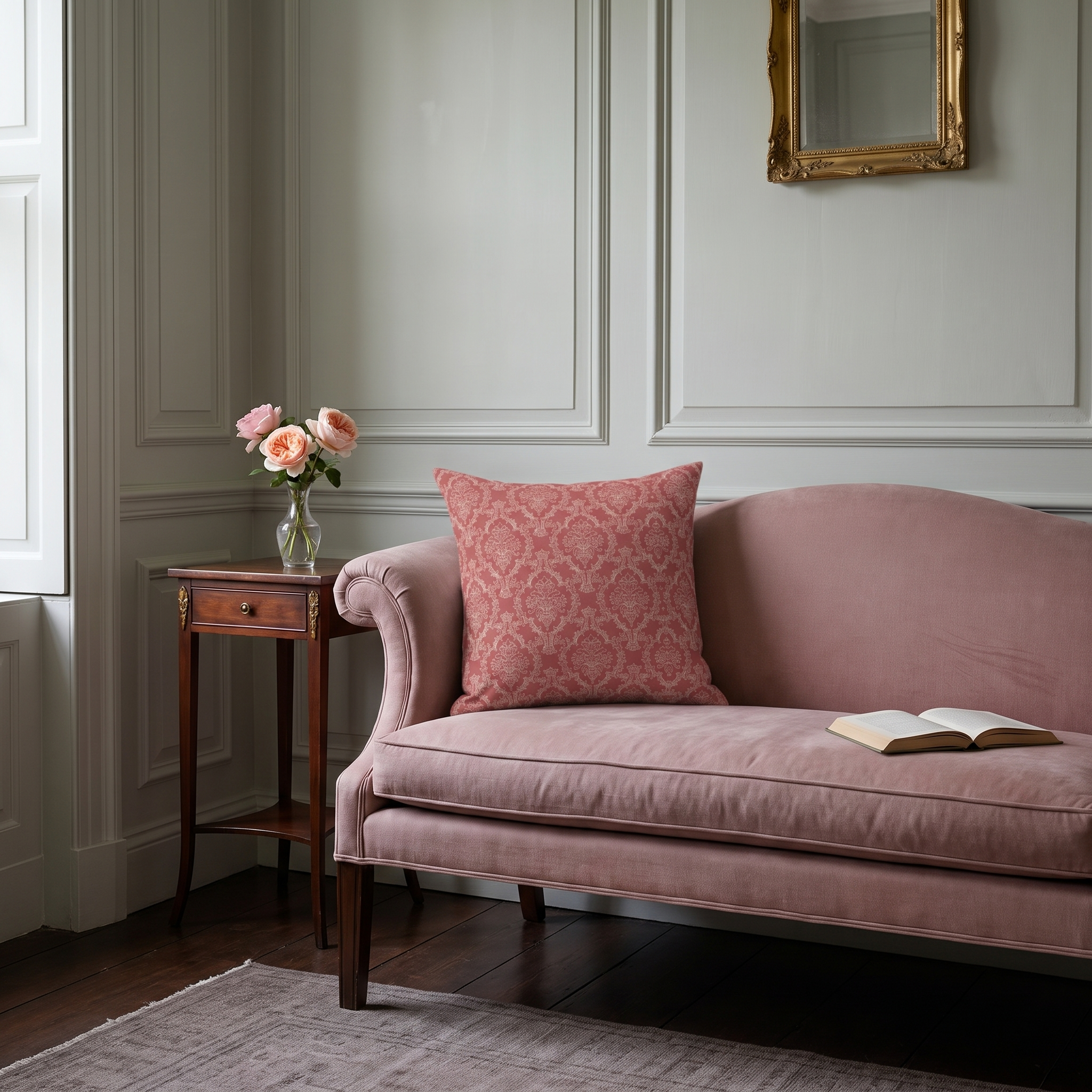 Rose Reverie Square Throw Pillow - Spun Polyester - Double-Sided Print - Concealed Zipper - Available in 4 sizes.