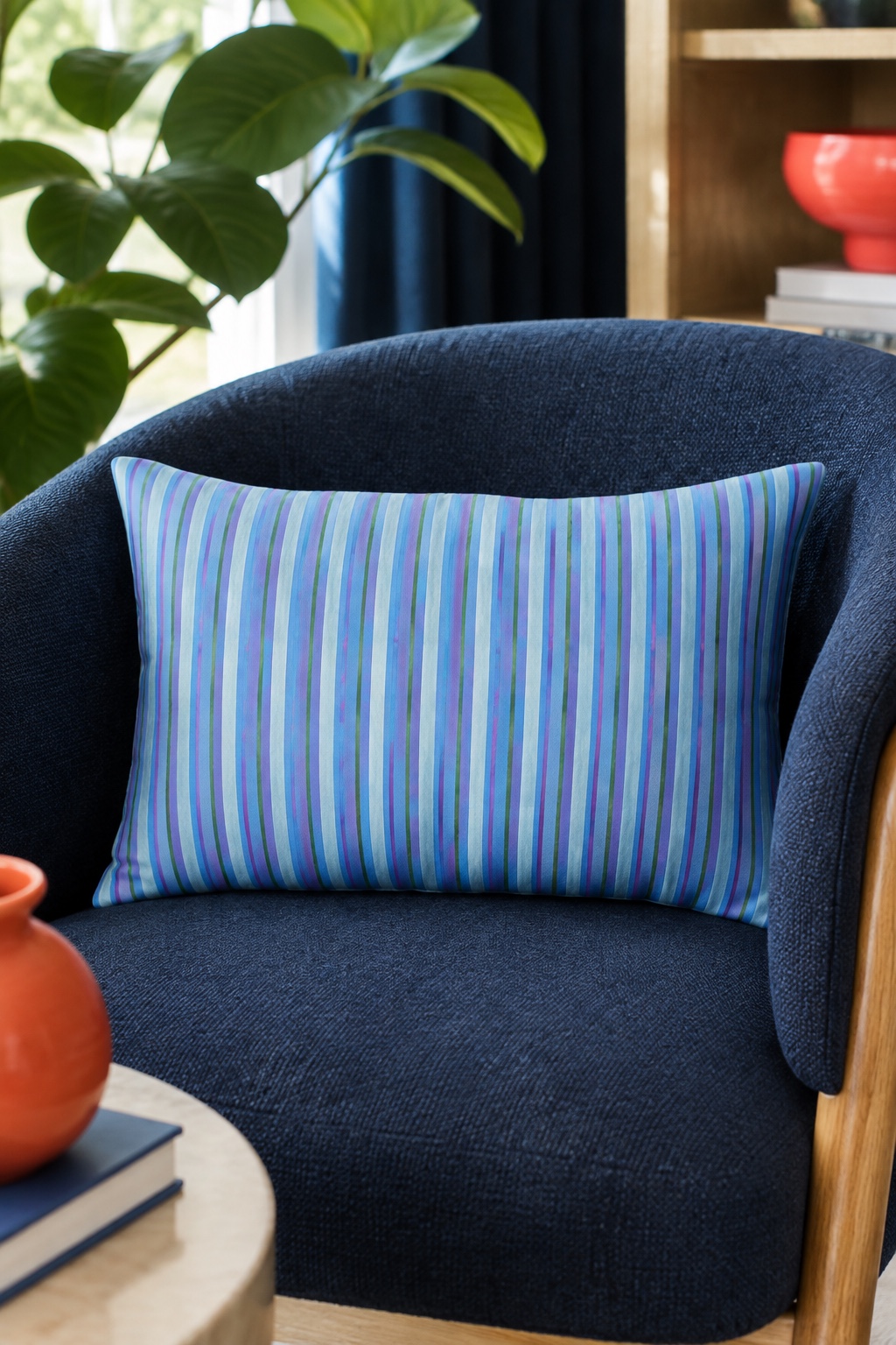 Stripe Hype Lumbar Pillow - Spun Polyester - Double-Sided Print - Concealed Zipper - 20 x 14