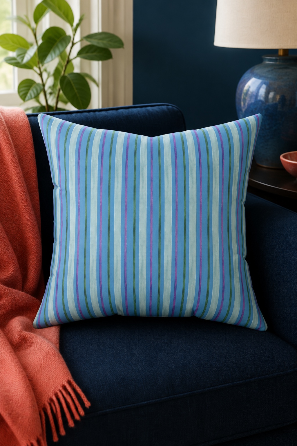 Stripe Hype Square Throw Pillow - Spun Polyester - Double-Sided Print - Concealed Zipper - Available in 4 sizes.