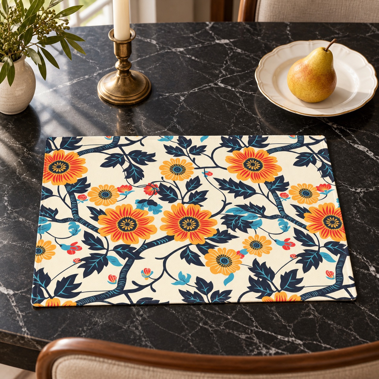 Golden Vine Tapestry Placemat - 18" x 14".