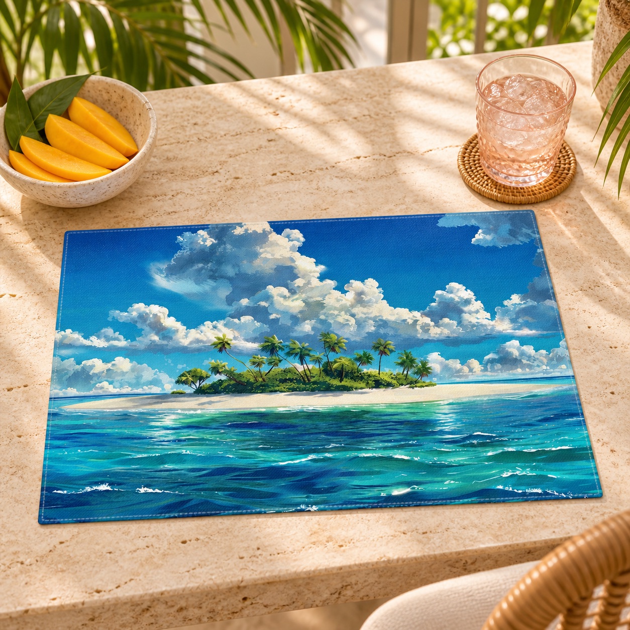 Island Daydreams Placemat - Escape to Paradise at Every Meal! Cotton Twill - 18" x 14"