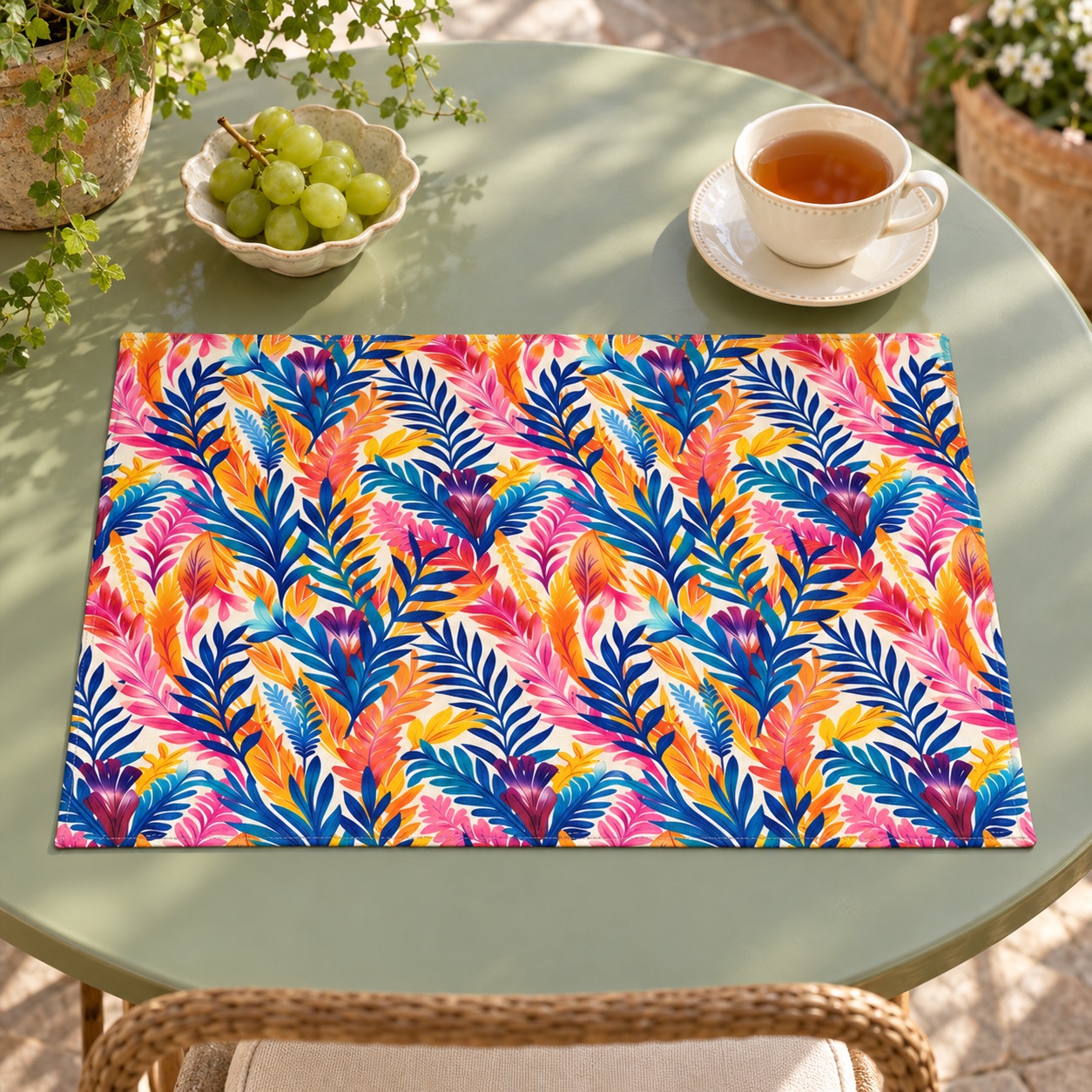 Fern-Tastic Whimsy Placemat - Whimsical Wonders at Your Table – Ferns in Full Bloom! Cotton Twill - 18" x 14"