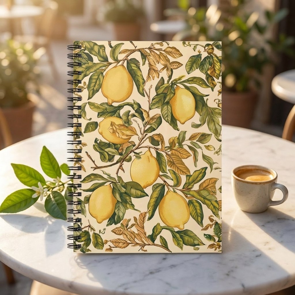 Botanical Lemons spiral notebook