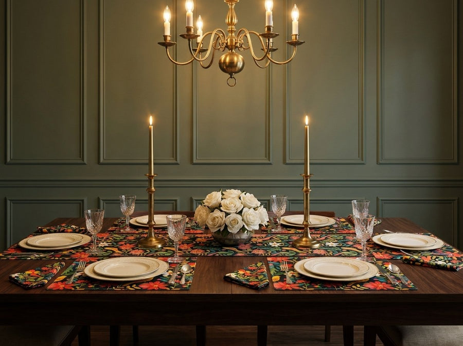 Blooming Bird Wonderland Table Runner - Cotton Twill - Available in 2 
