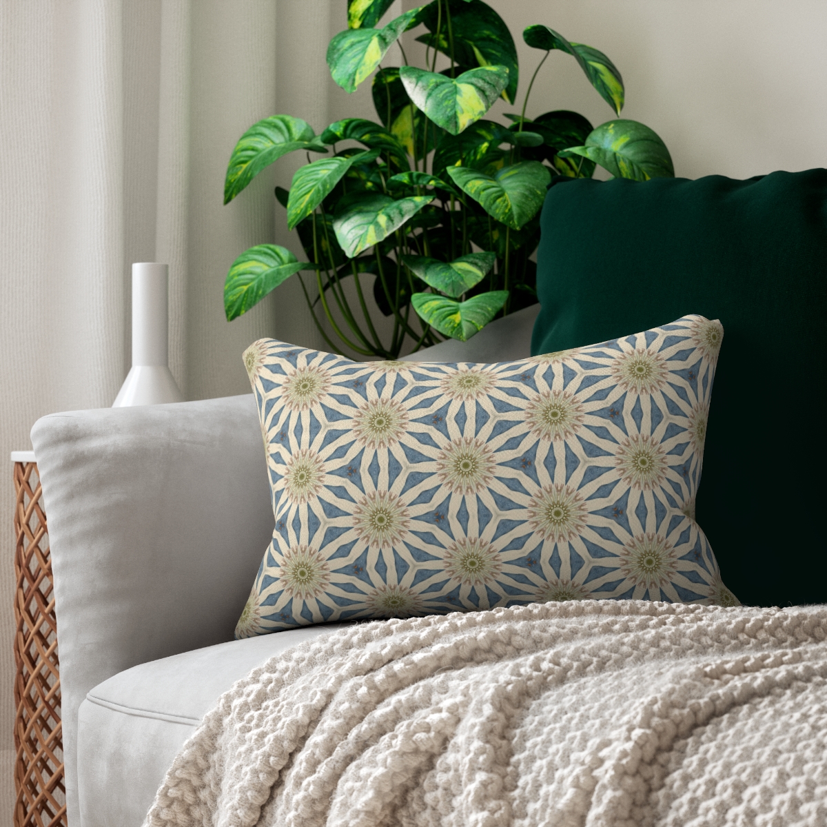Celestial Harmony Lumbar Pillow - Spun Polyester - 20" x 14" - The Squ