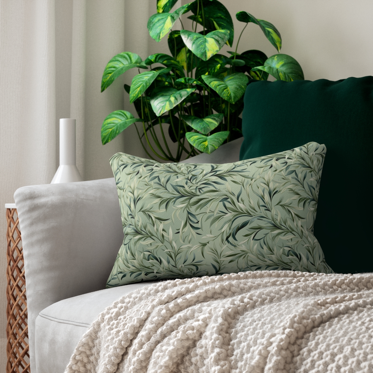 Vintage Vines Lumbar Pillow - Spun Polyester - 20" x 14" - The Square 