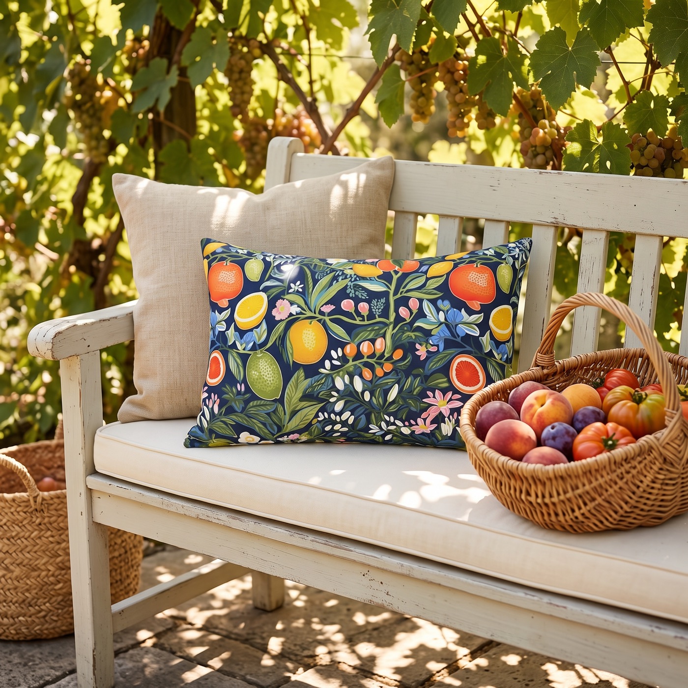 Magical Fruitiness Outdoor Lumbar Pillow - Spun Polyester - Double-Sid