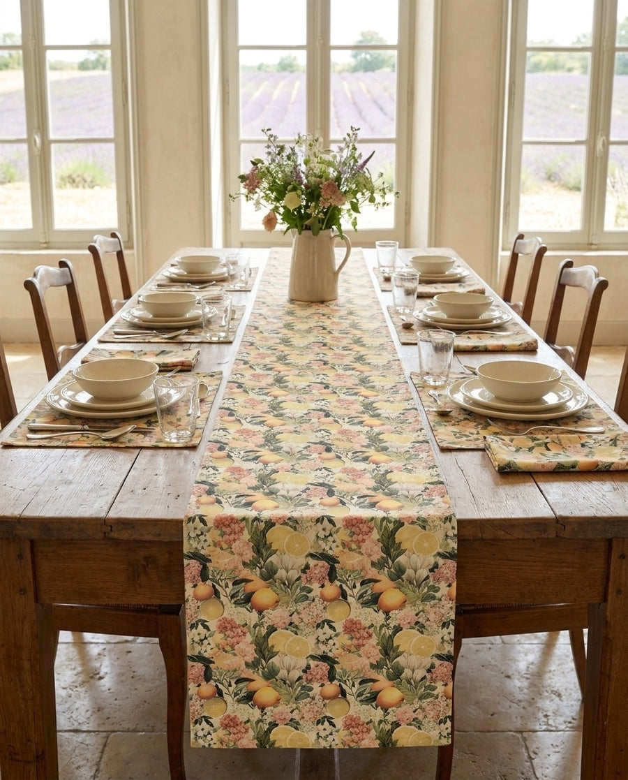 Old World Citrus Delight Table Runner - Cotton Twill - Available in 2 