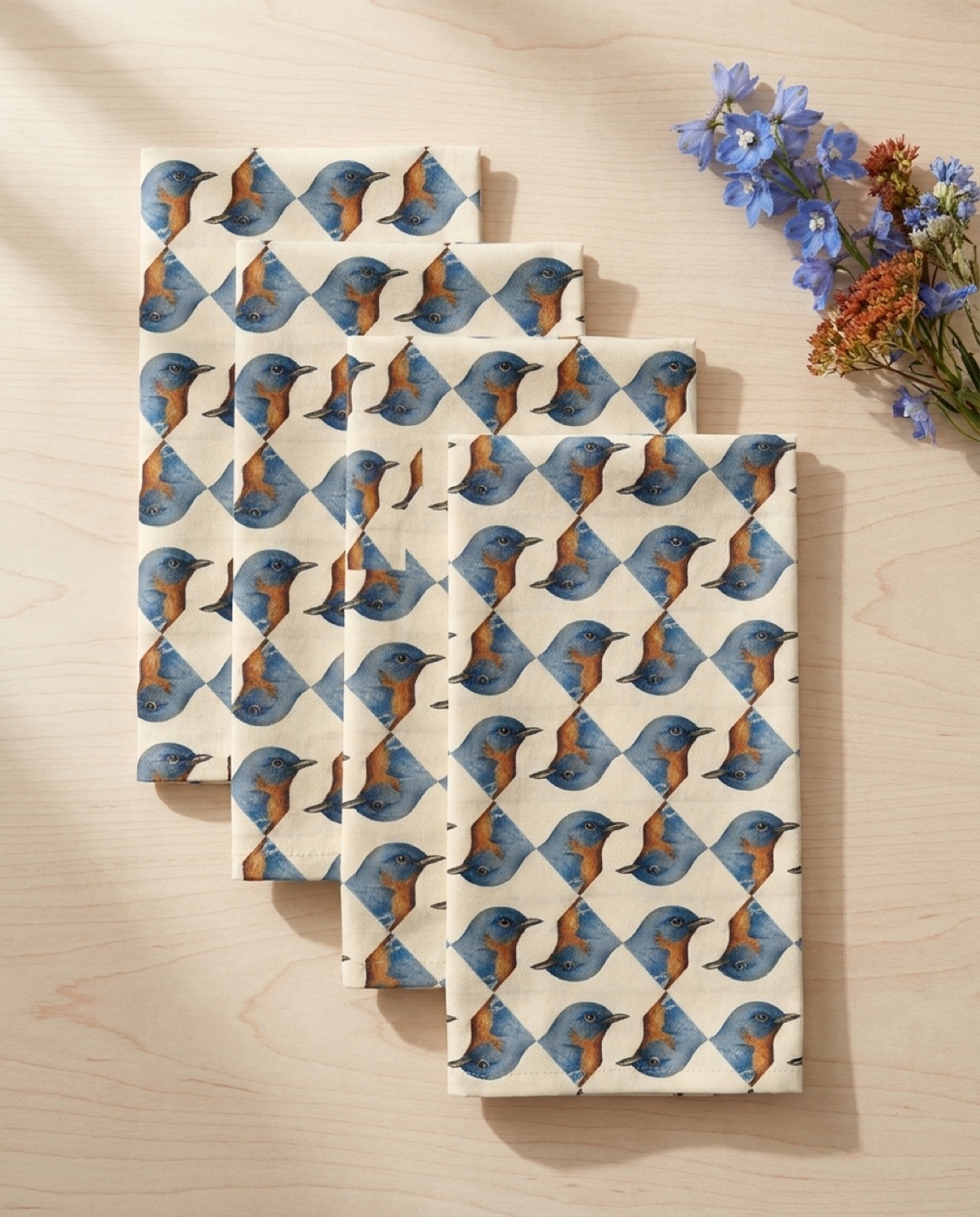 Bird Lover Napkins - 100% Cotton Twill - Dinner & Cocktail Sizes - Set