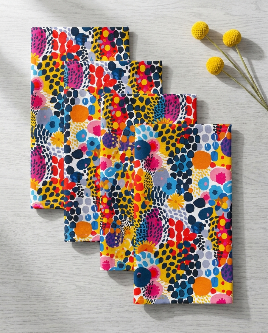 ColorSplash Pop Napkins - 100% Cotton Twill - Dinner & Cocktail Sizes - Sets of 4 or 8