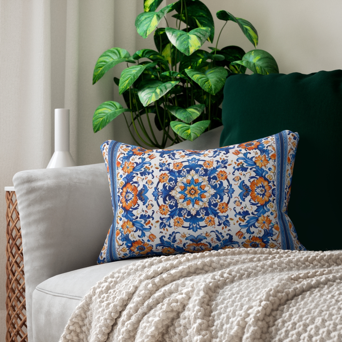 Sierra Blossom Lumbar Pillow - Spun Polyester - Double-Sided Print - C
