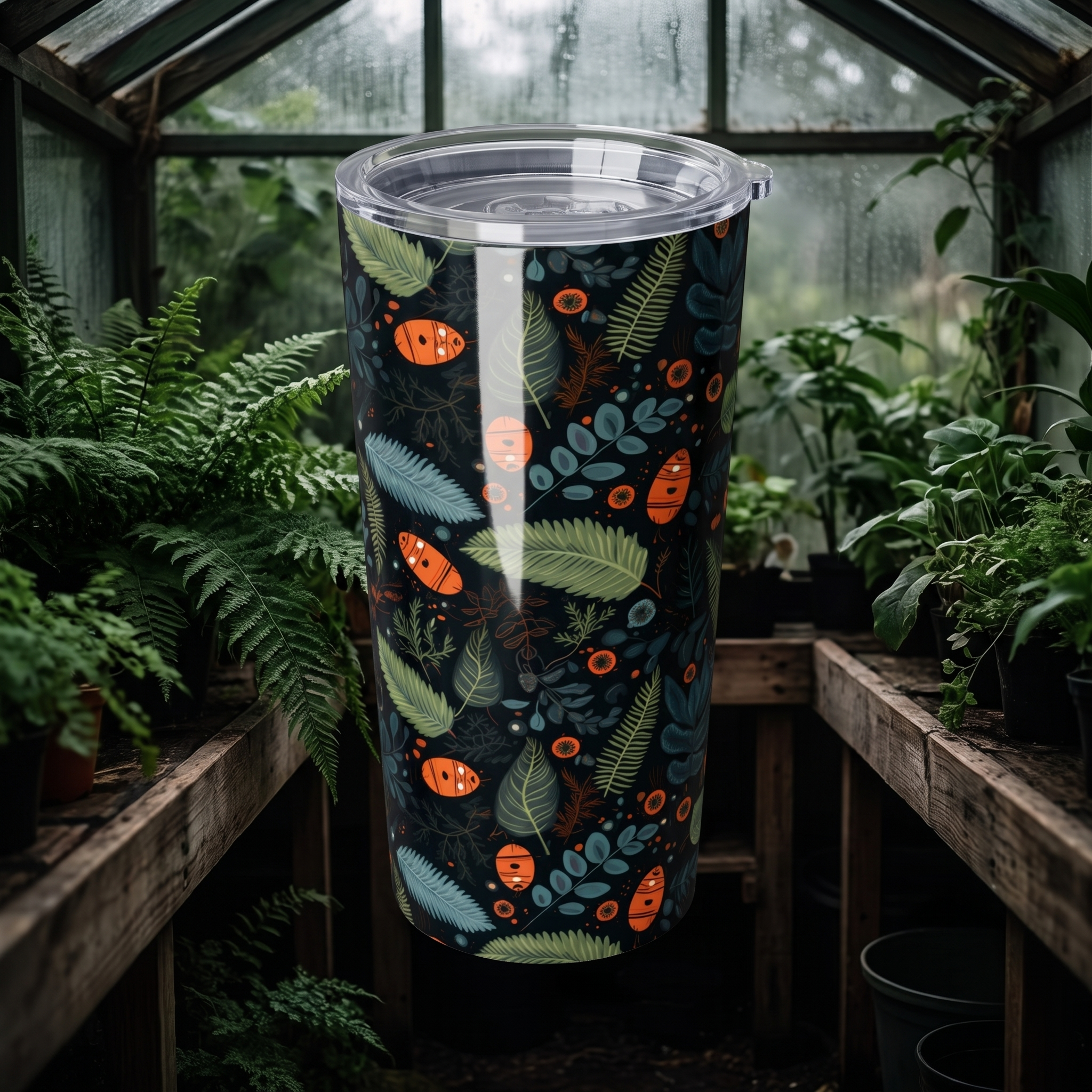 Mysterious Ferns Insulated Tumbler - 20 oz. Stainless Steel, Glossy Finish