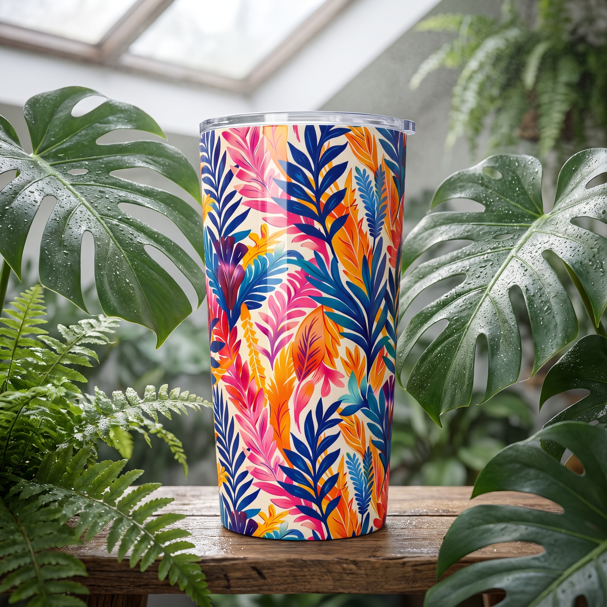 Fern-Tastic Whimsy Insulated Tumbler - 20 oz. Stainless Steel, Glossy Finish