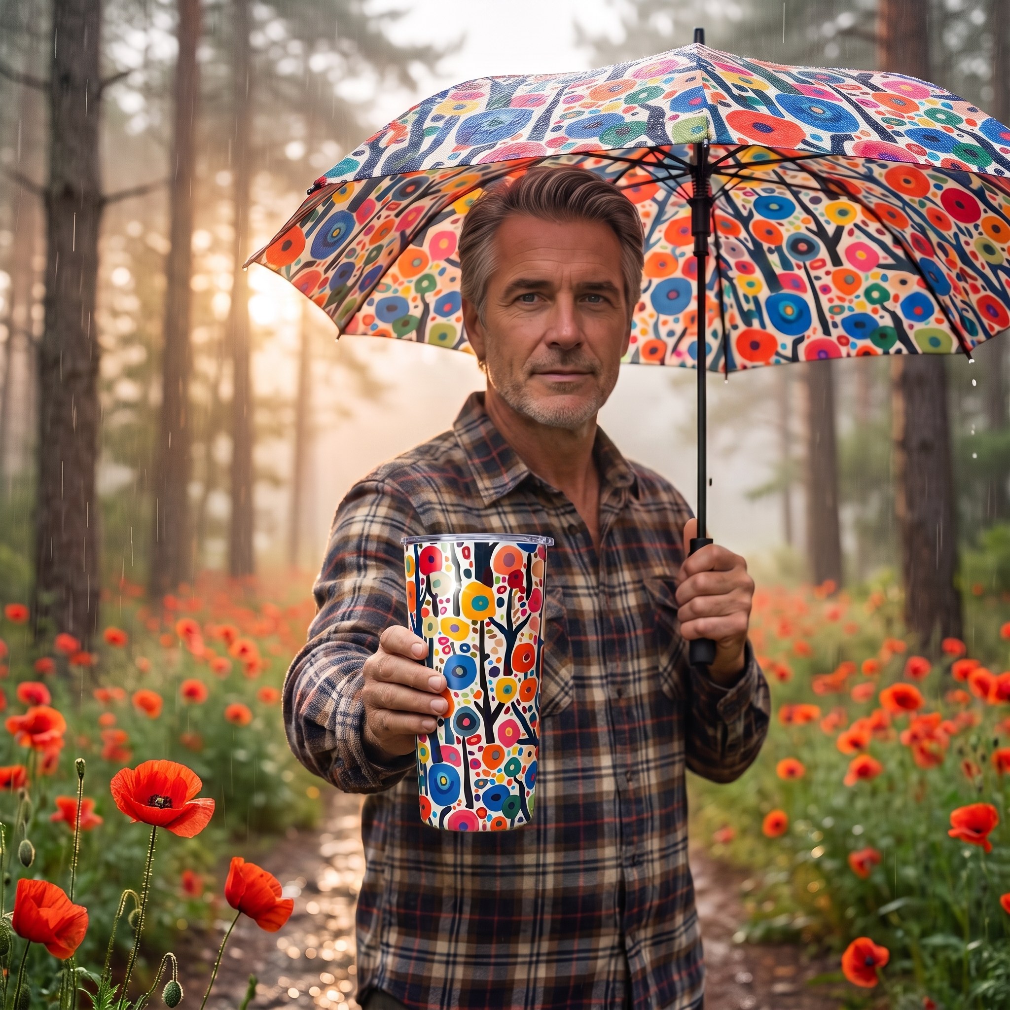 Poppy Forest tumbler with its matching umbrella