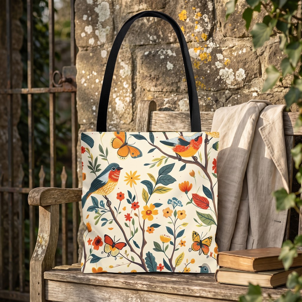 Tree Birds Tote Bag - Available in 3 sizes.