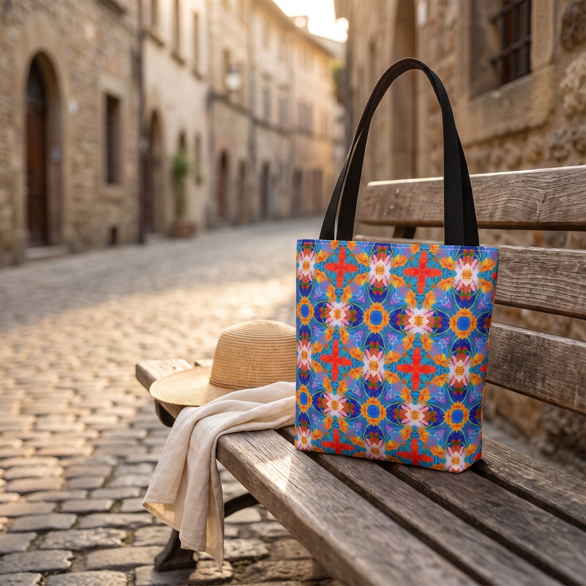 Floral Tapestry Wanderlust Tote Bag - Wander in Style with a Tapestry of Color! Available in 3 sizes.