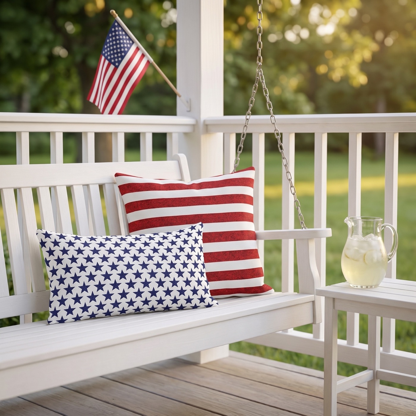 Starry Salute Outdoor Lumbar Pillow - Spun Polyester - 20" x 14" - Dou