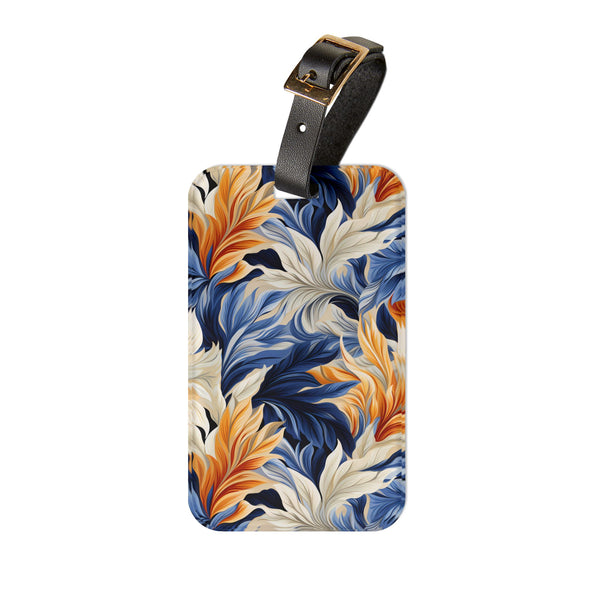 Feathered Fresco Fusion Acrylic Luggage Tag - Travel in Timeless Style